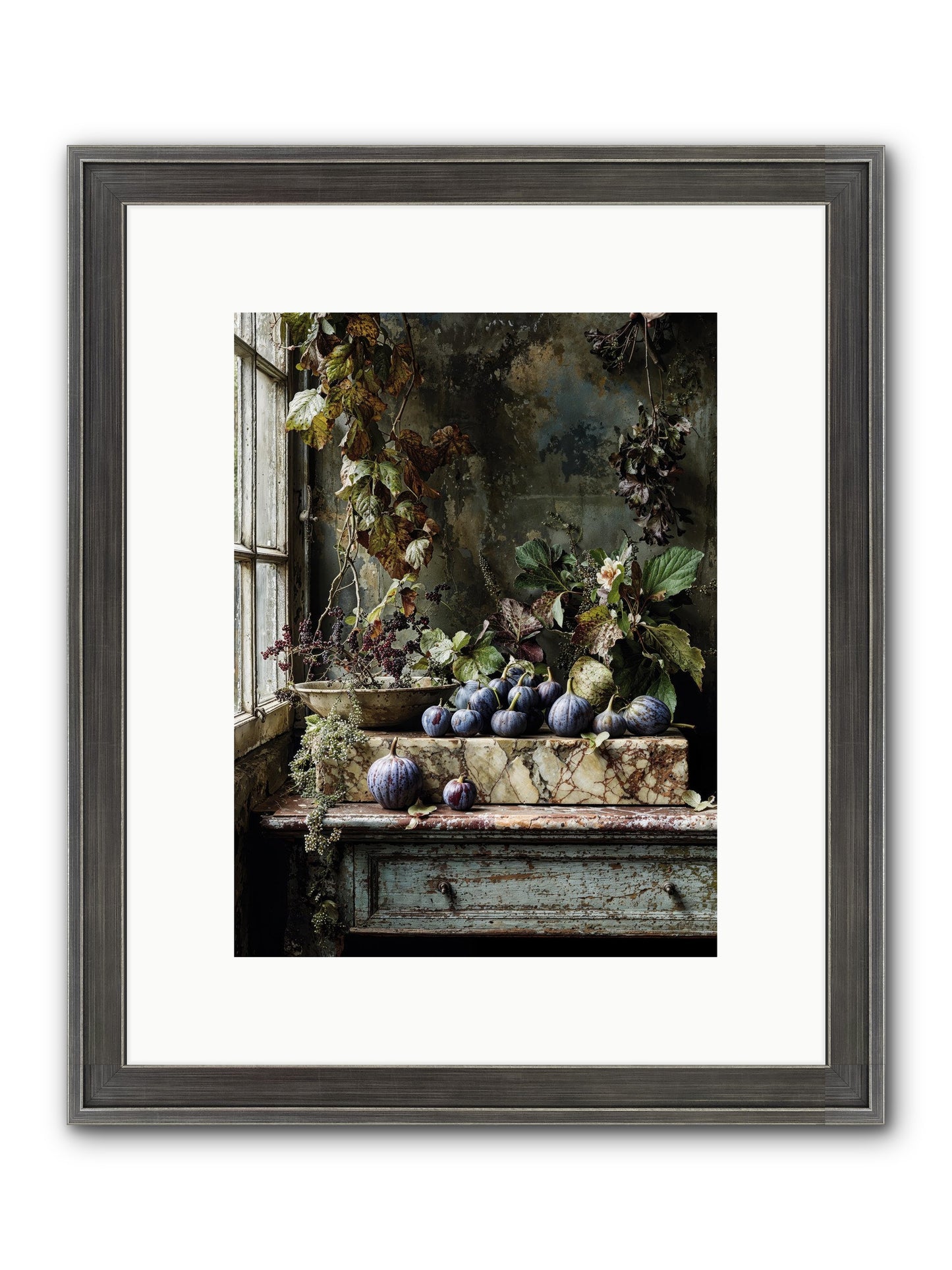 Hearthgrown Framed Print - Slimwoods Black/Silver 9x12