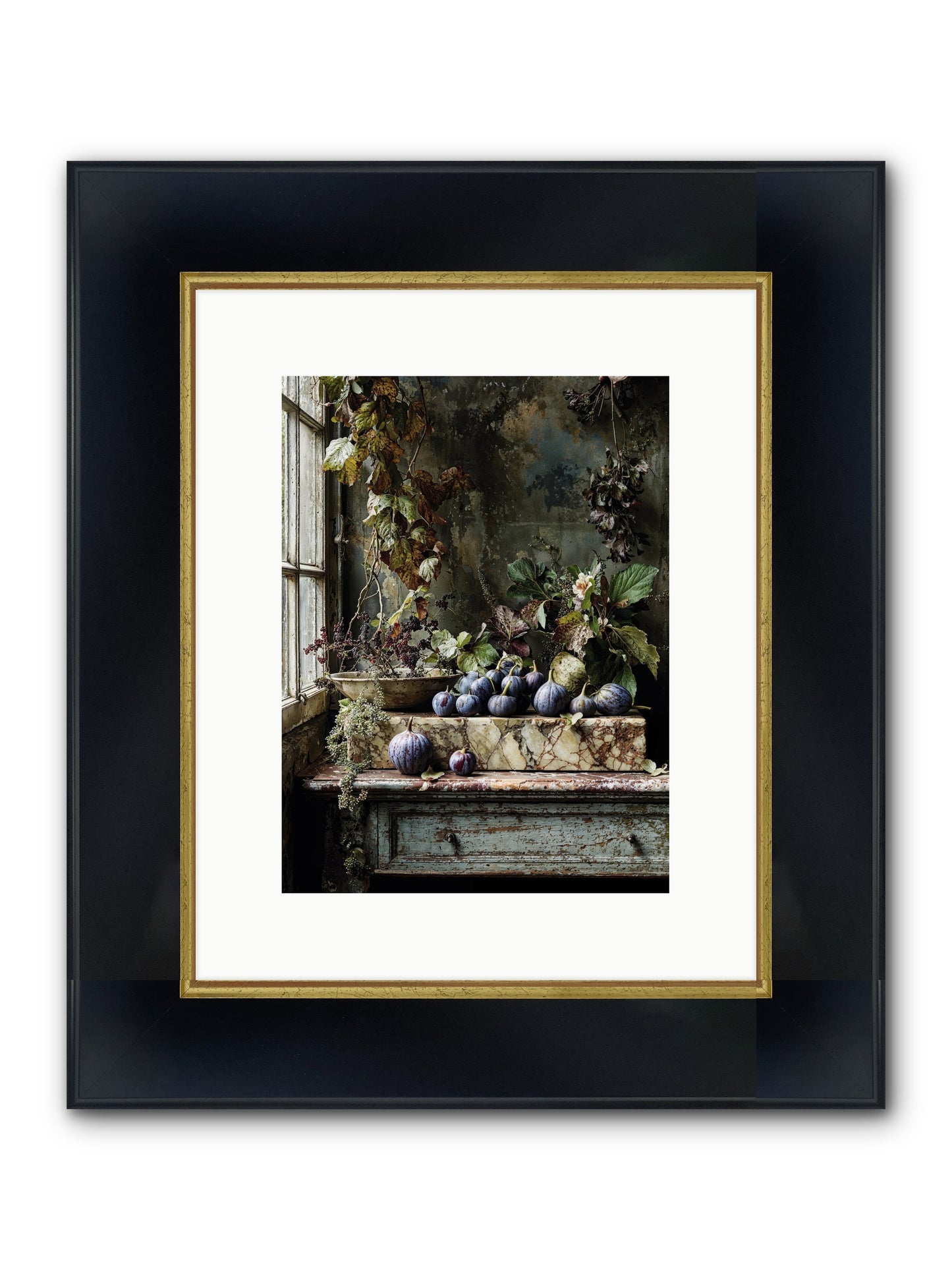 Hearthgrown Framed Print - Wide Black w/Gold 9x12