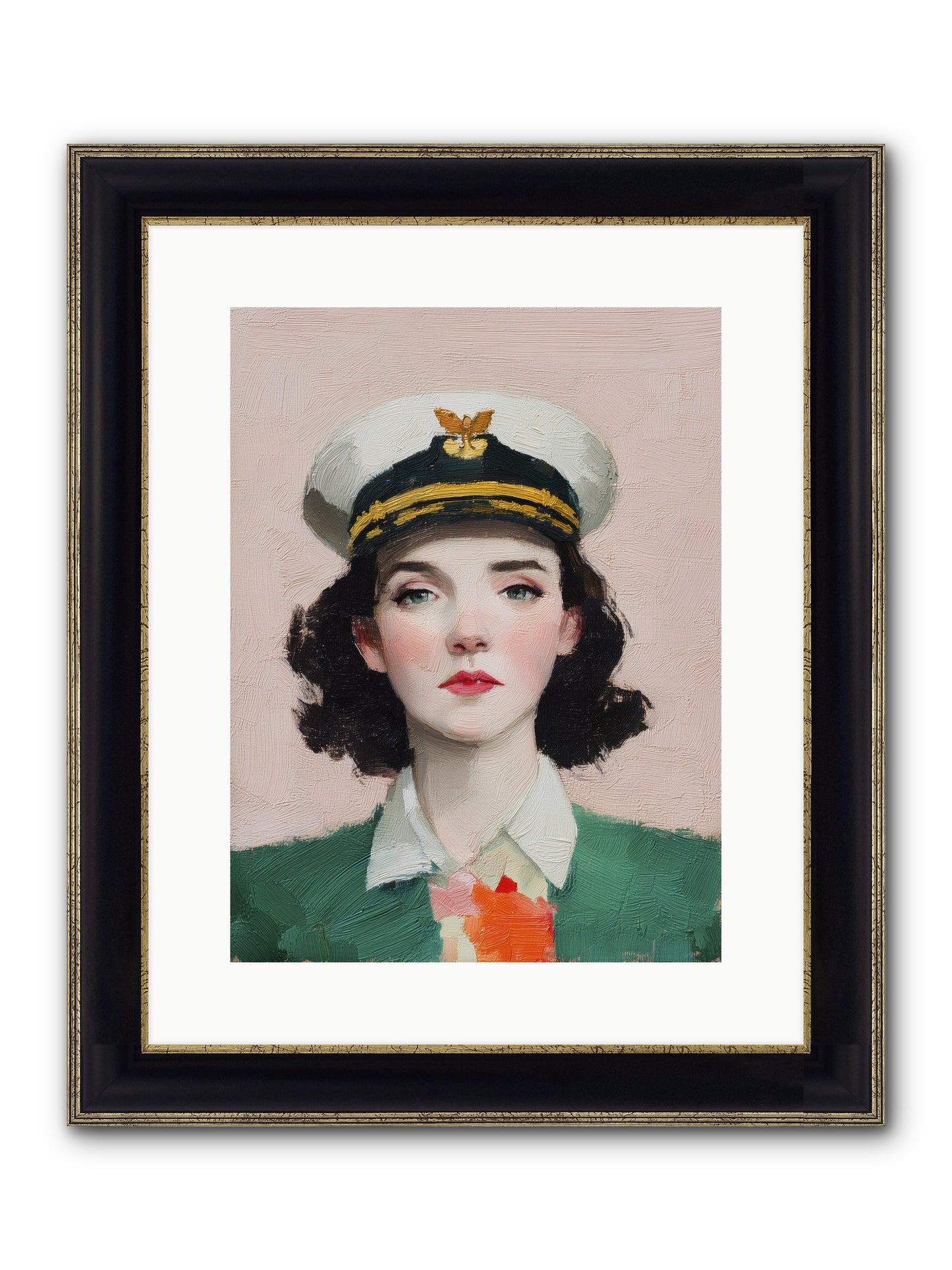 Hearts And Seas Framed Print - Black & Gold 12x16