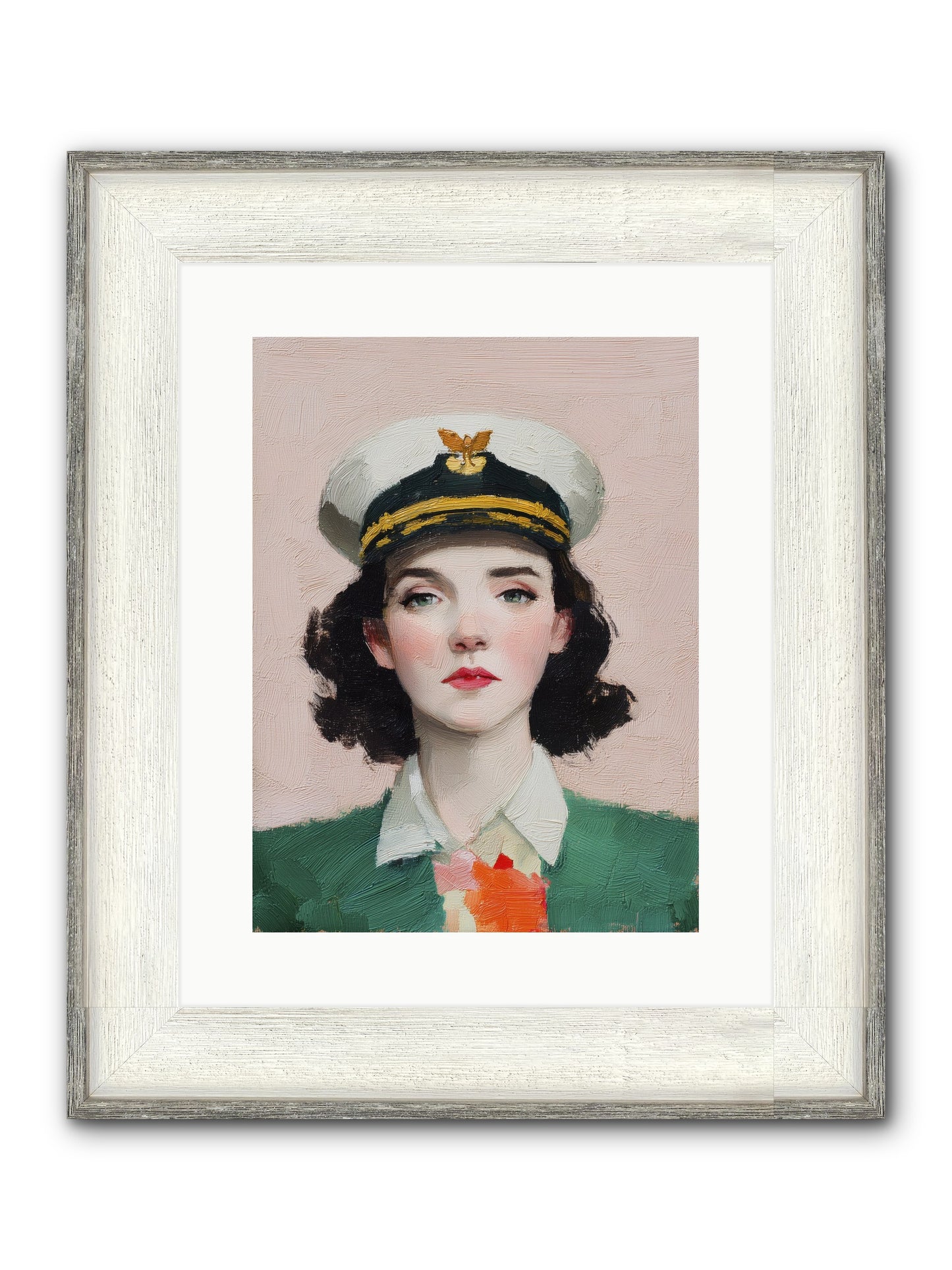 Hearts And Seas Framed Print - Driftwood White 12x16