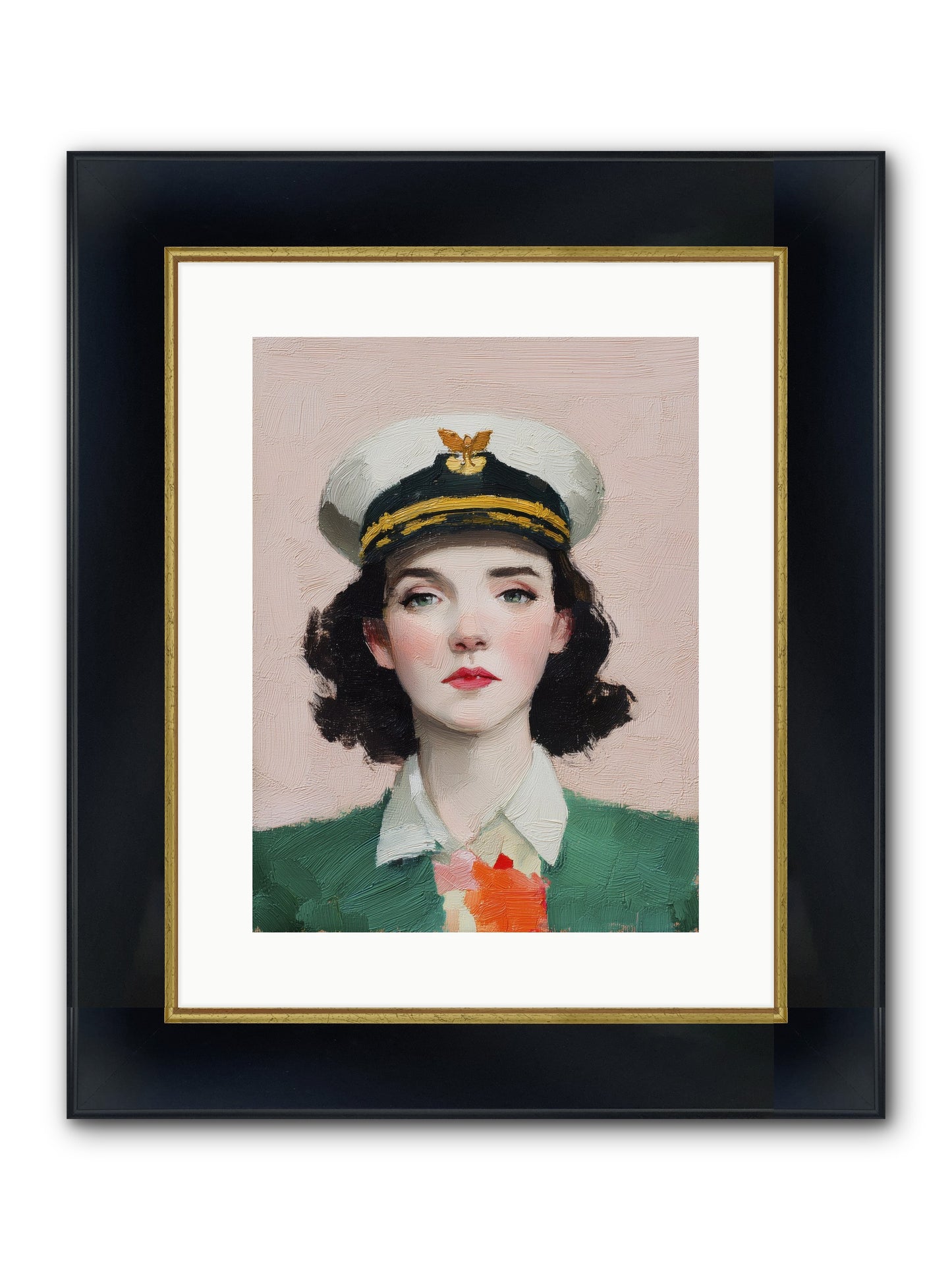Hearts And Seas Framed Print - Wide Black w/Gold 12x16