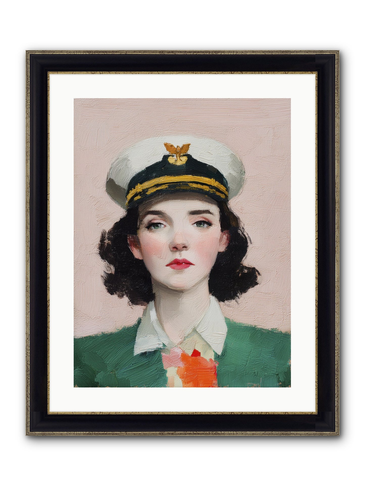 Hearts And Seas Framed Print - Black & Gold 18x24