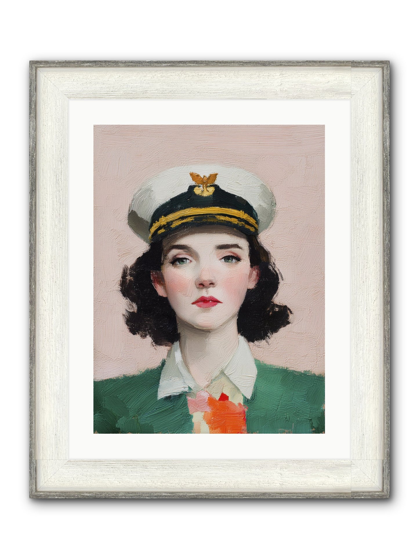 Hearts And Seas Framed Print - Driftwood White 18x24