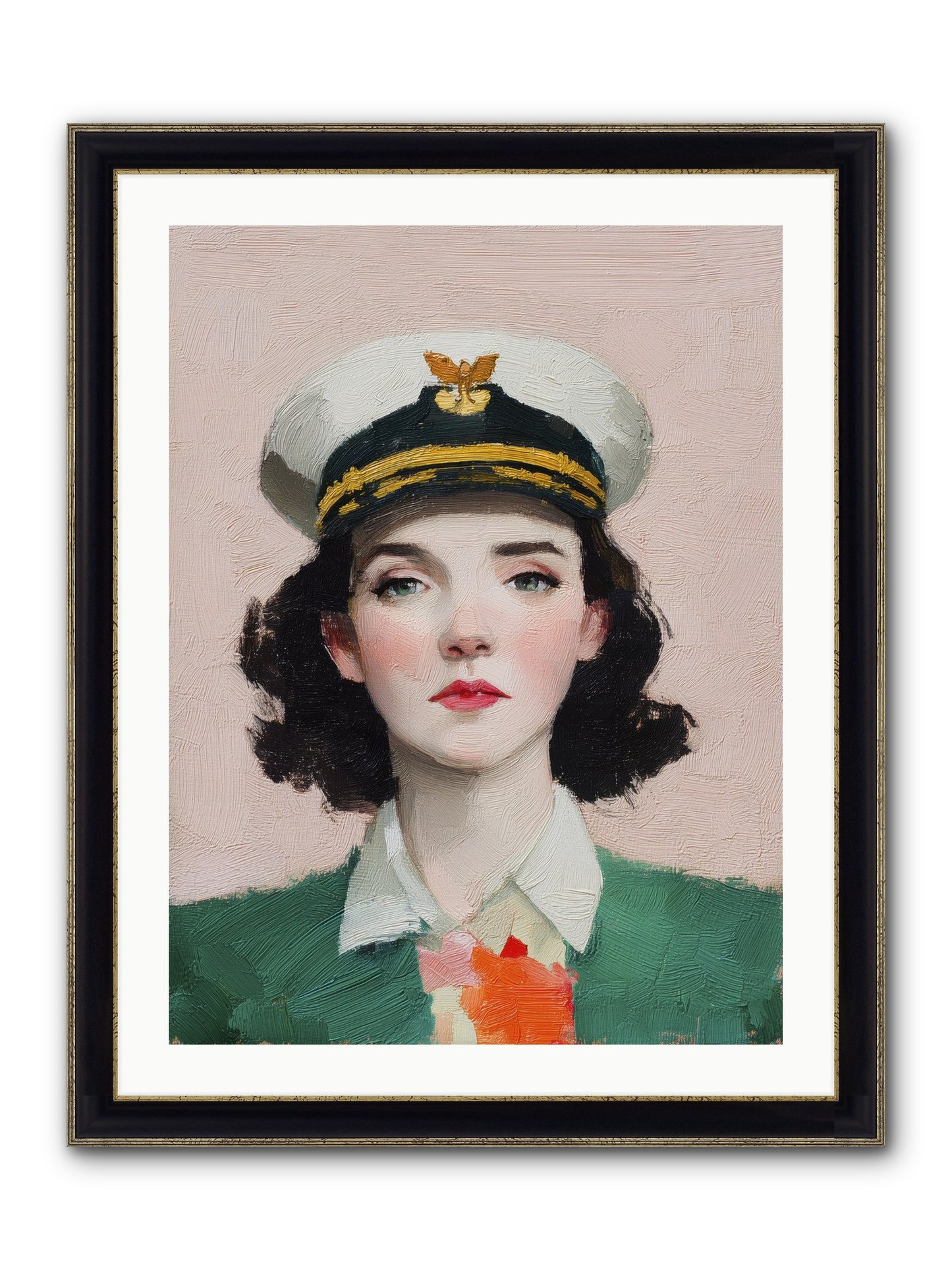 Hearts And Seas Framed Print - Black & Gold 24x32