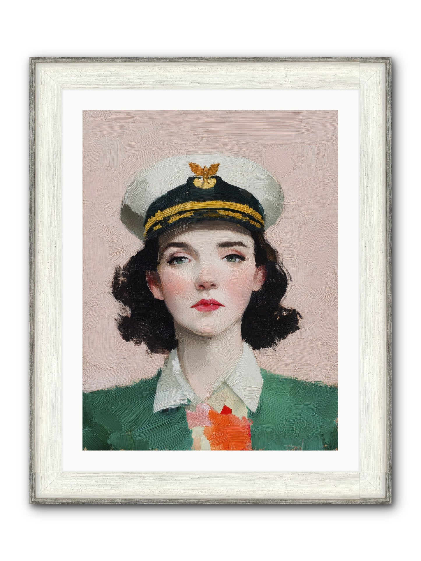 Hearts And Seas Framed Print - Driftwood White 24x32