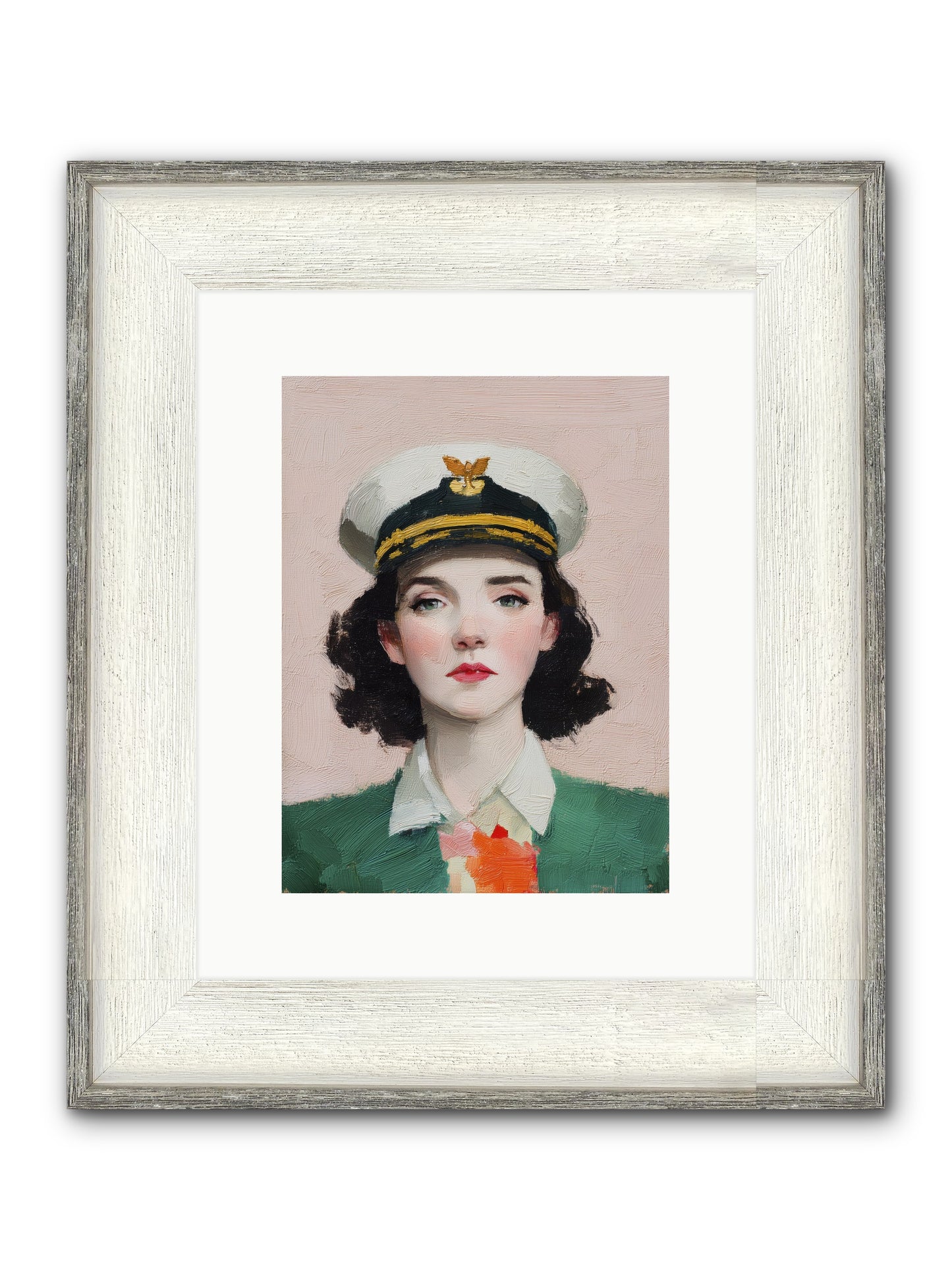 Hearts And Seas Framed Print - Driftwood White 9x12