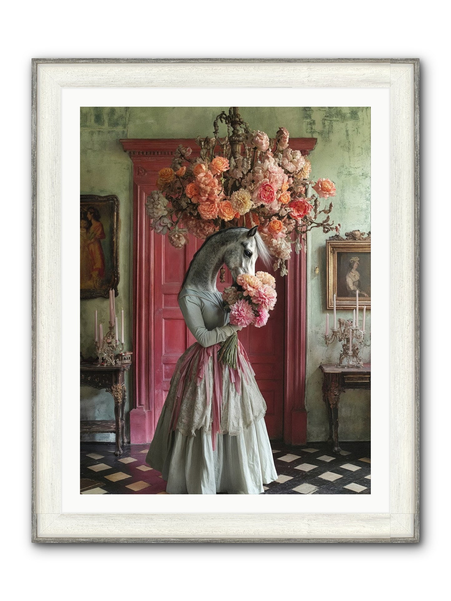 Hearts Catch Better Dreams Framed Print - Driftwood White 30x40