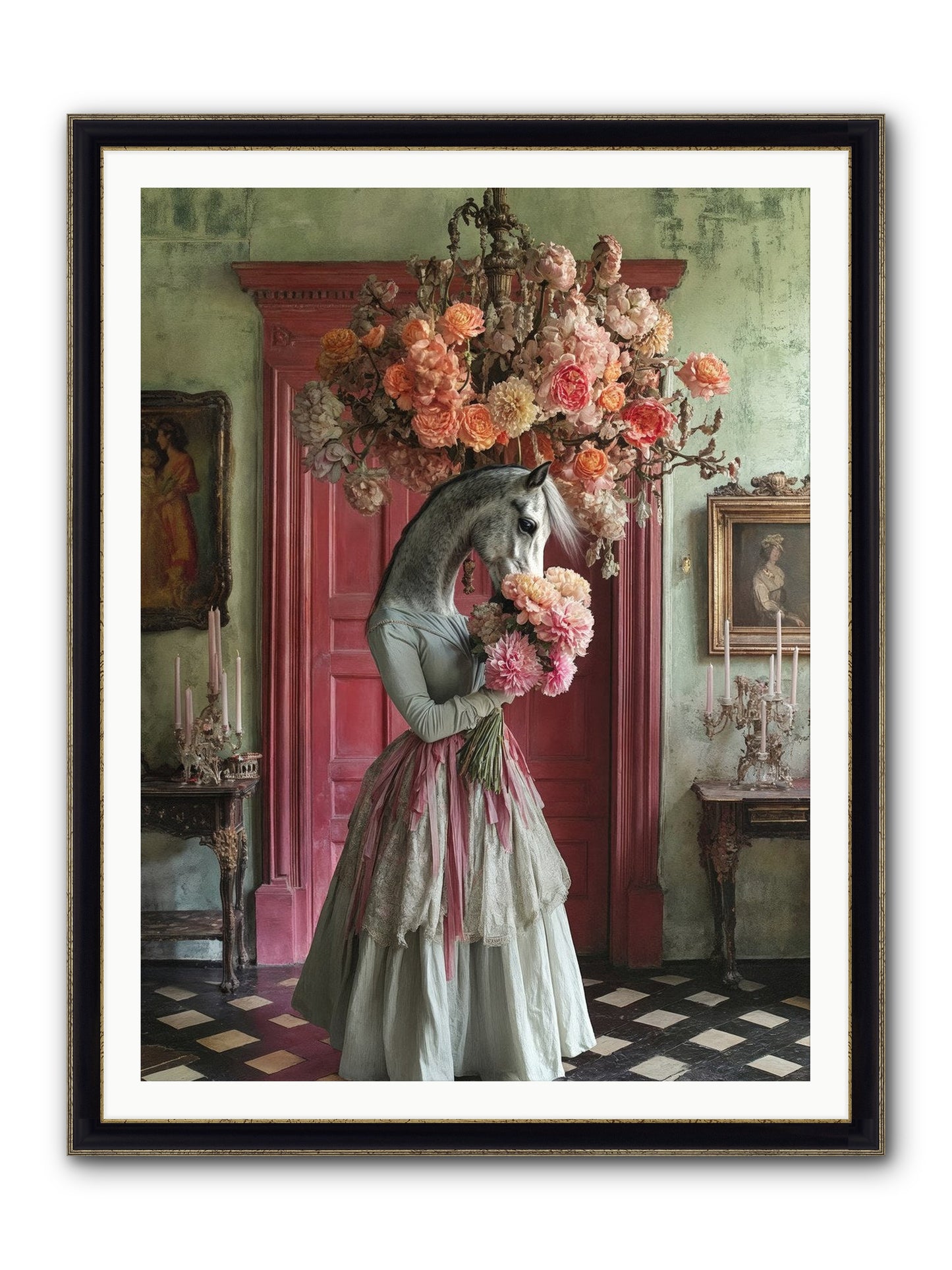 Hearts Catch Better Dreams Framed Print - Black & Gold 36x48