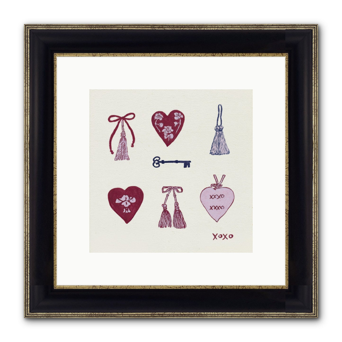 Hearts Find Their Home Framed Print - Black & Gold 10x10