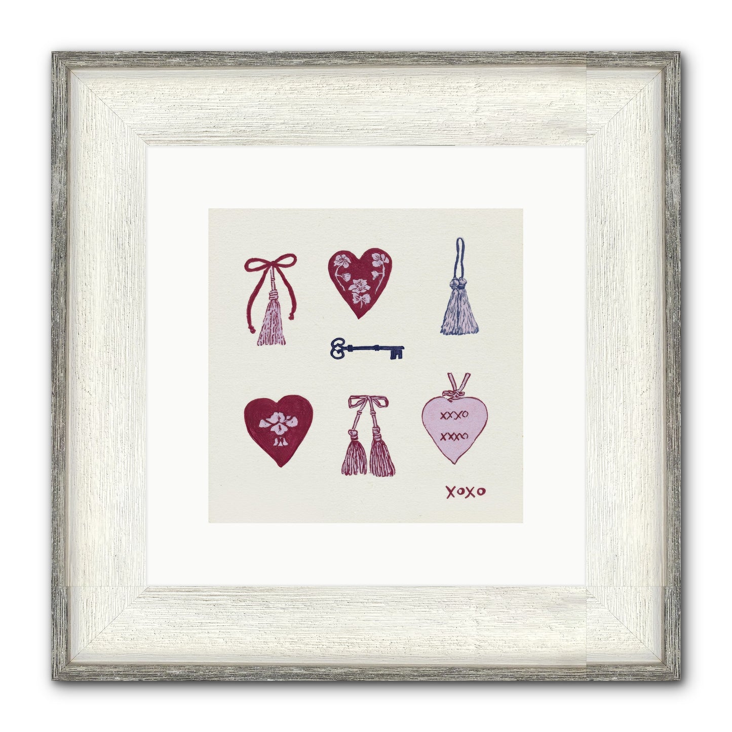Hearts Find Their Home Framed Print - Driftwood White 10x10