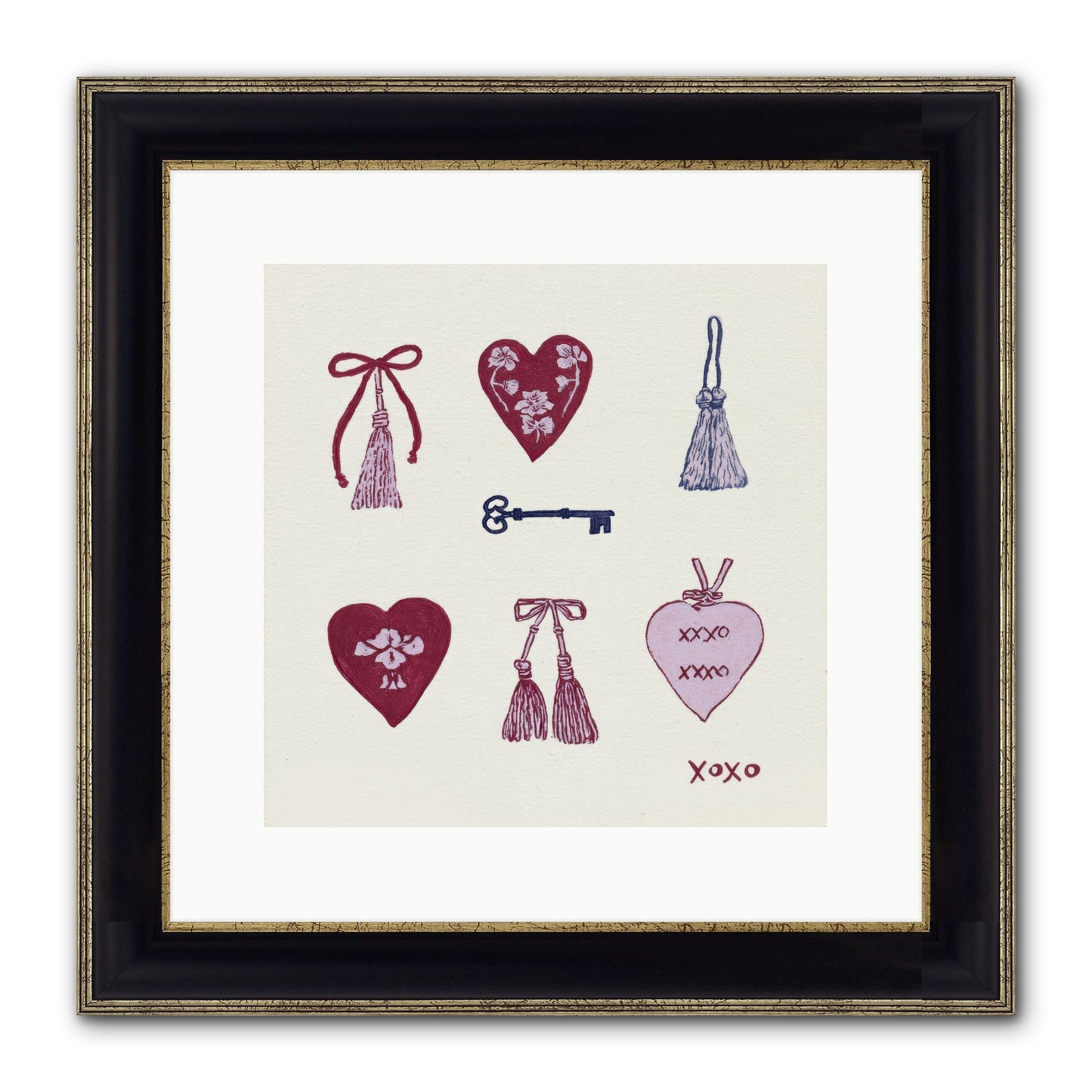 Hearts Find Their Home Framed Print - Black & Gold 12x12