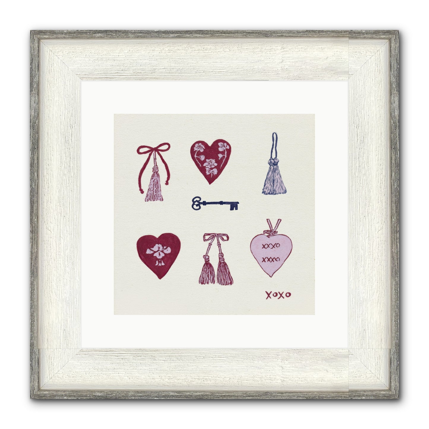 Hearts Find Their Home Framed Print - Driftwood White 12x12