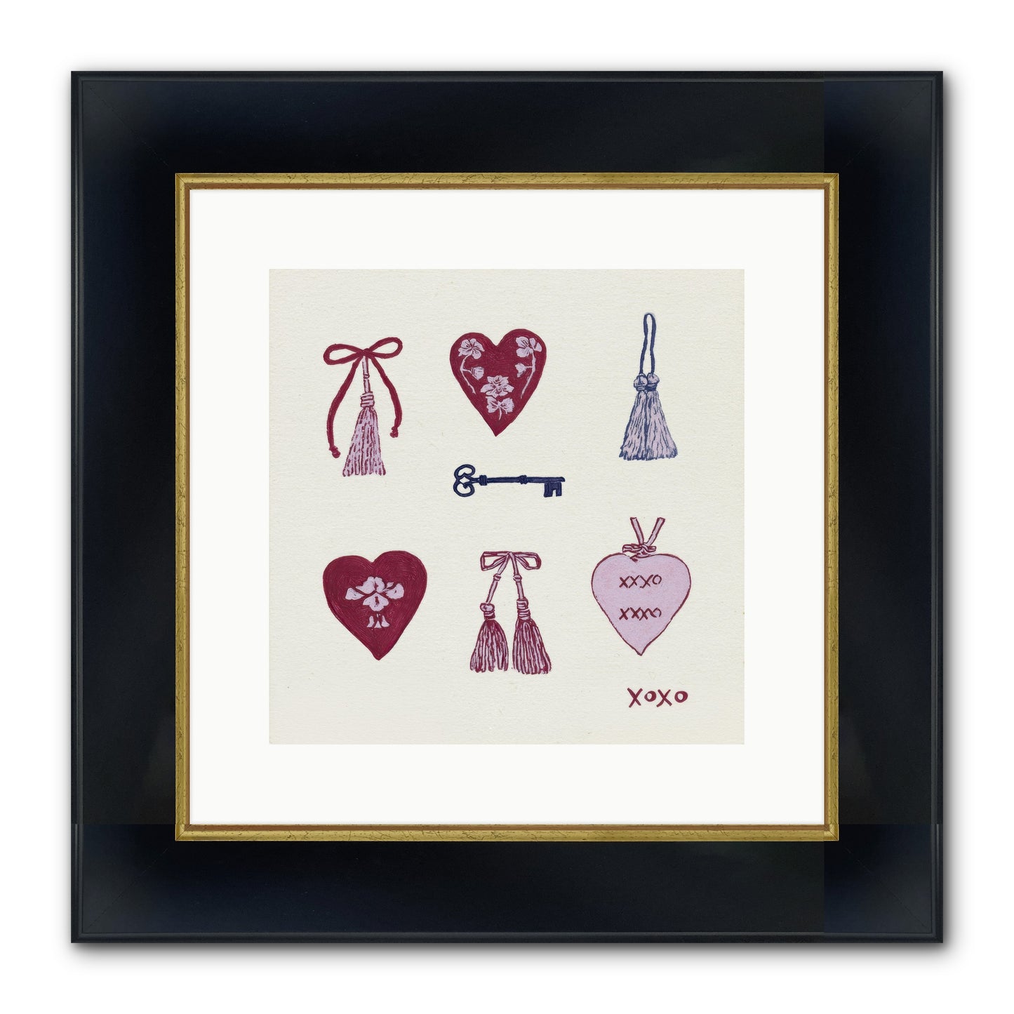 Hearts Find Their Home Framed Print - Wide Black w/Gold 12x12