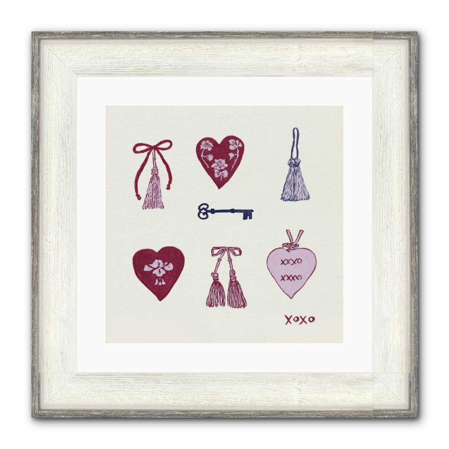 Hearts Find Their Home Framed Print - Driftwood White 16x16