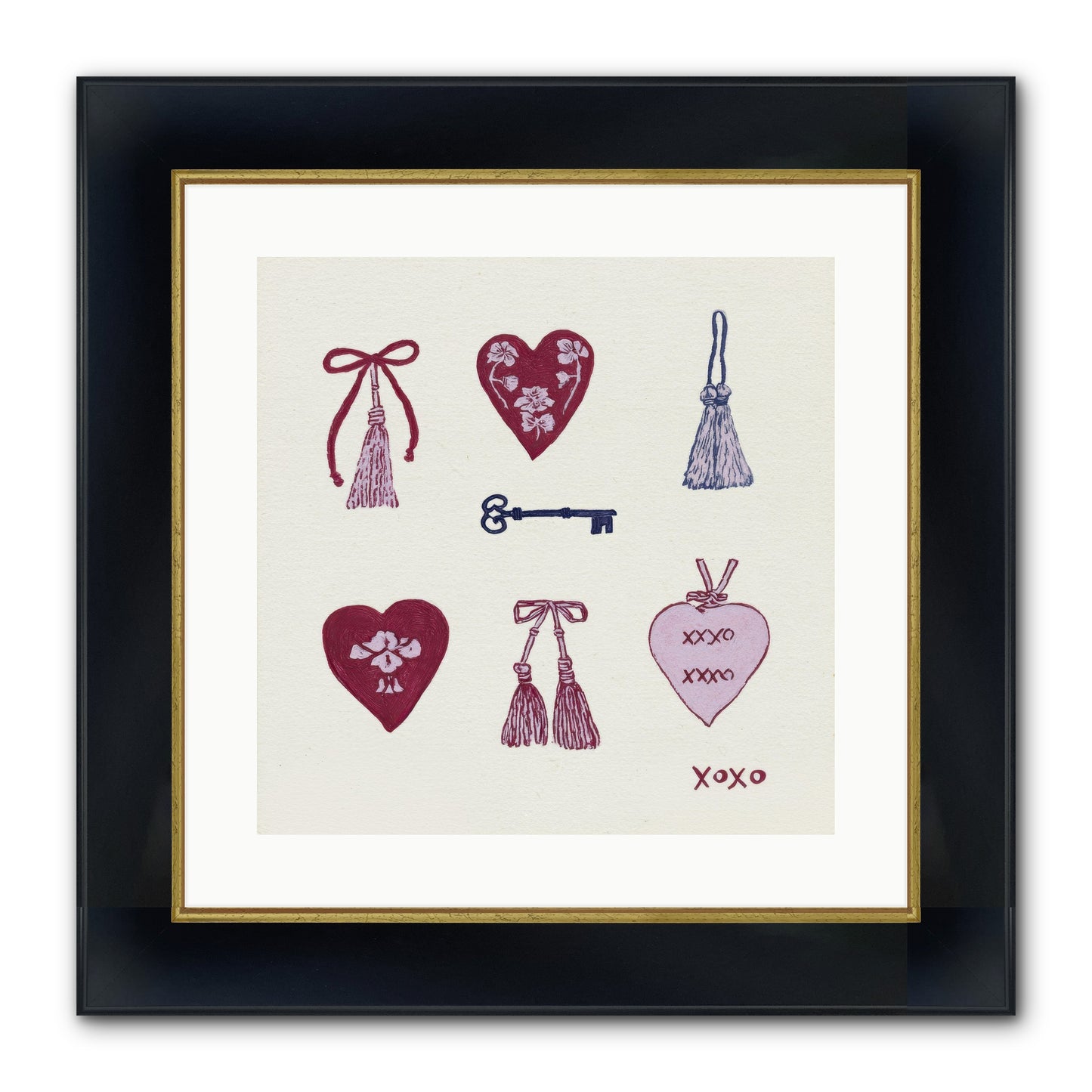 Hearts Find Their Home Framed Print - Wide Black w/Gold 16x16