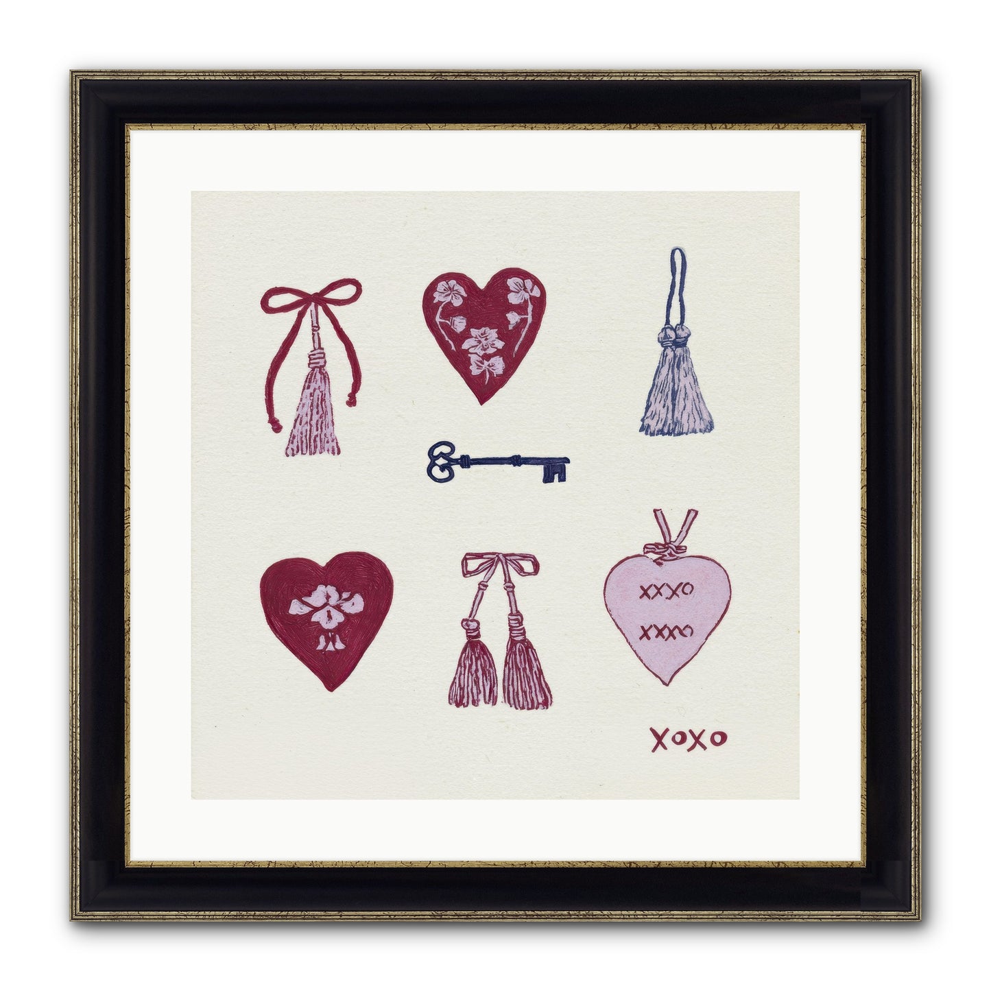 Hearts Find Their Home Framed Print - Black & Gold 20x20