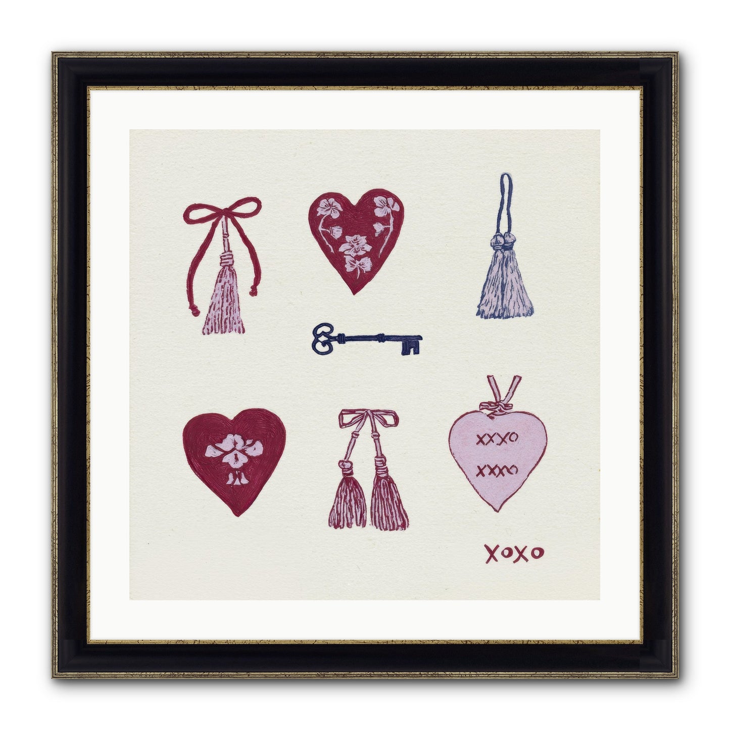 Hearts Find Their Home Framed Print - Black & Gold 24x24