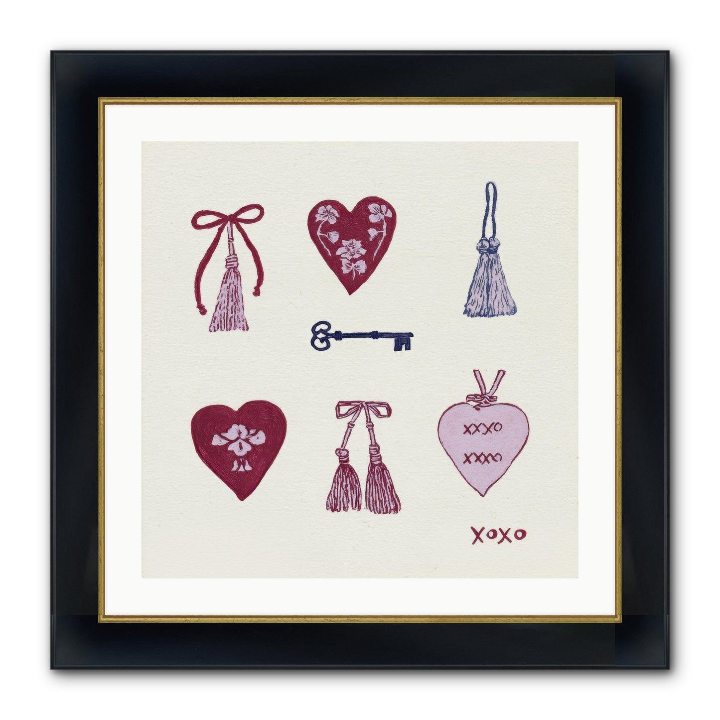 Hearts Find Their Home Framed Print - Wide Black w/Gold 24x24
