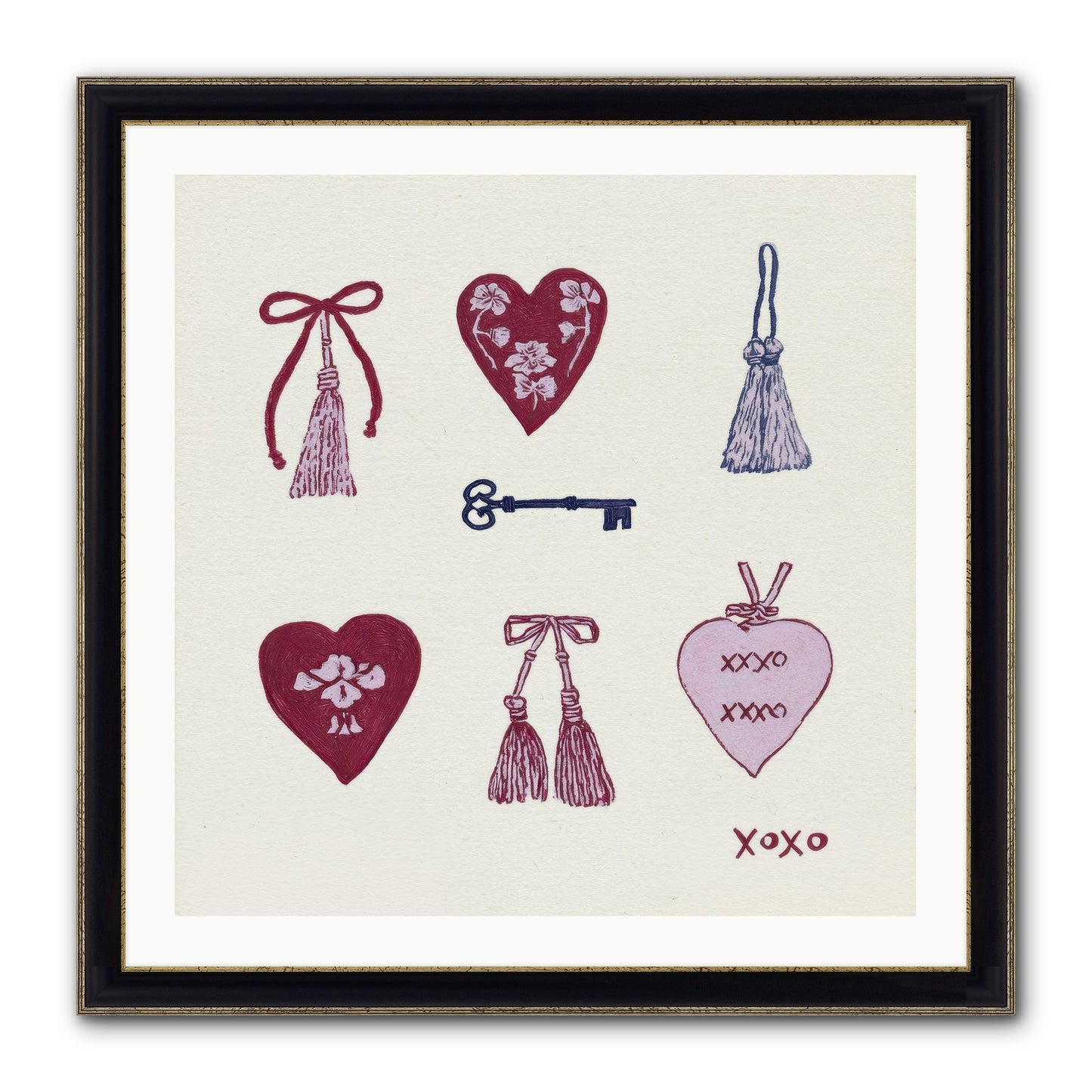 Hearts Find Their Home Framed Print - Black & Gold 30x30