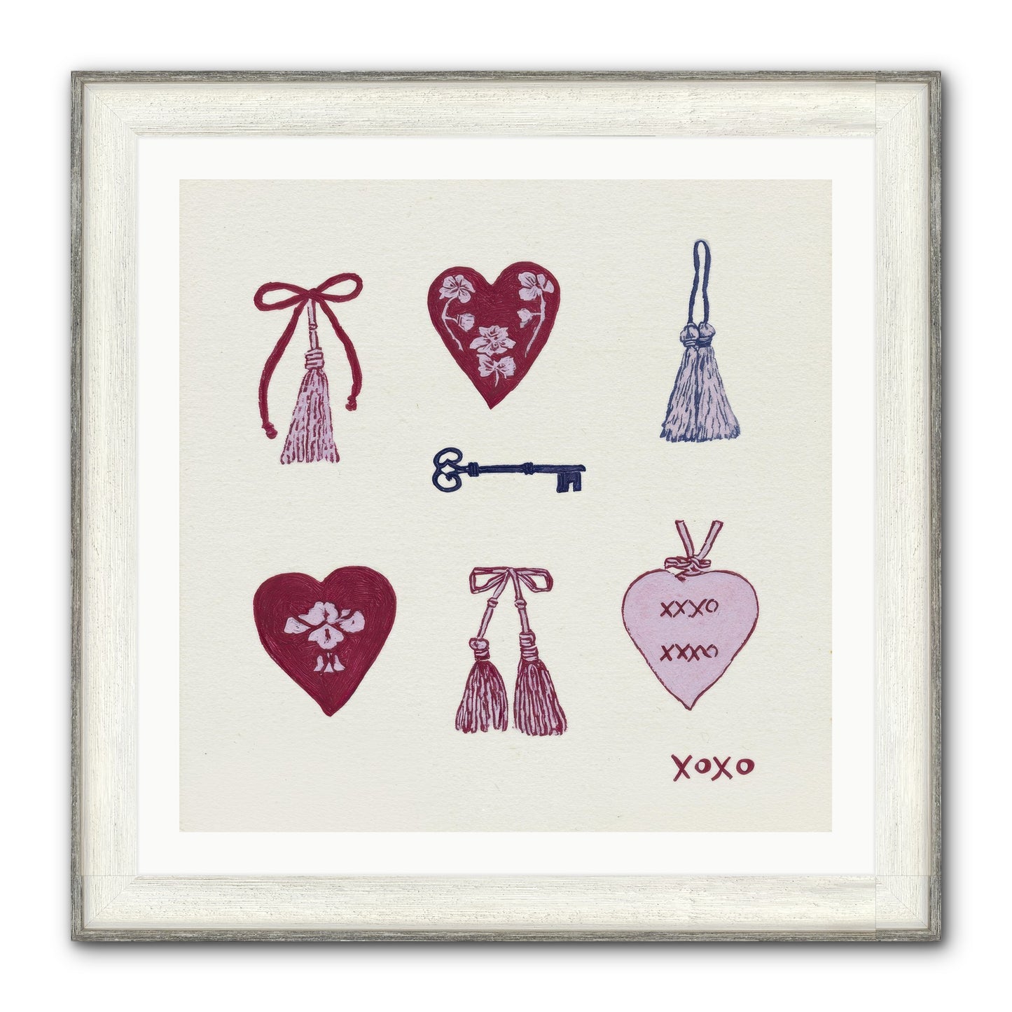 Hearts Find Their Home Framed Print - Driftwood White 30x30