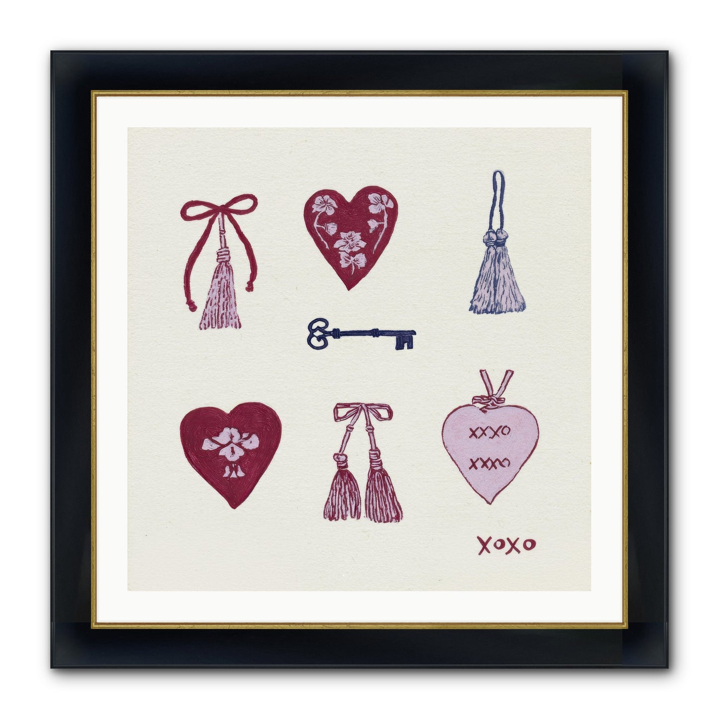 Hearts Find Their Home Framed Print - Wide Black w/Gold 30x30