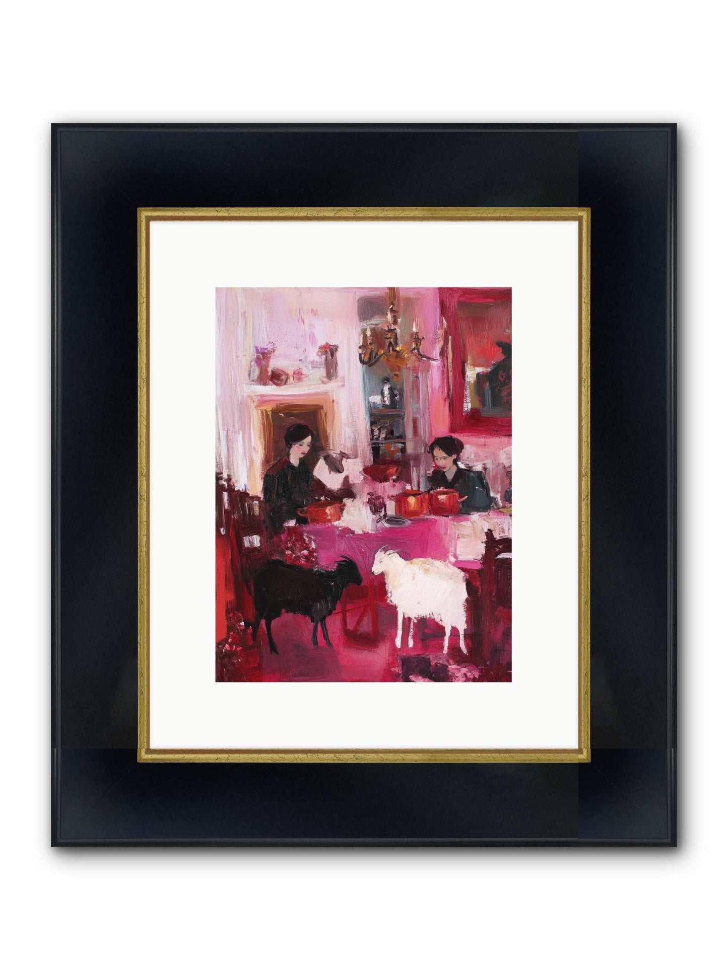 Hearts That Dance Framed Print - Wide Black w/Gold 9x12