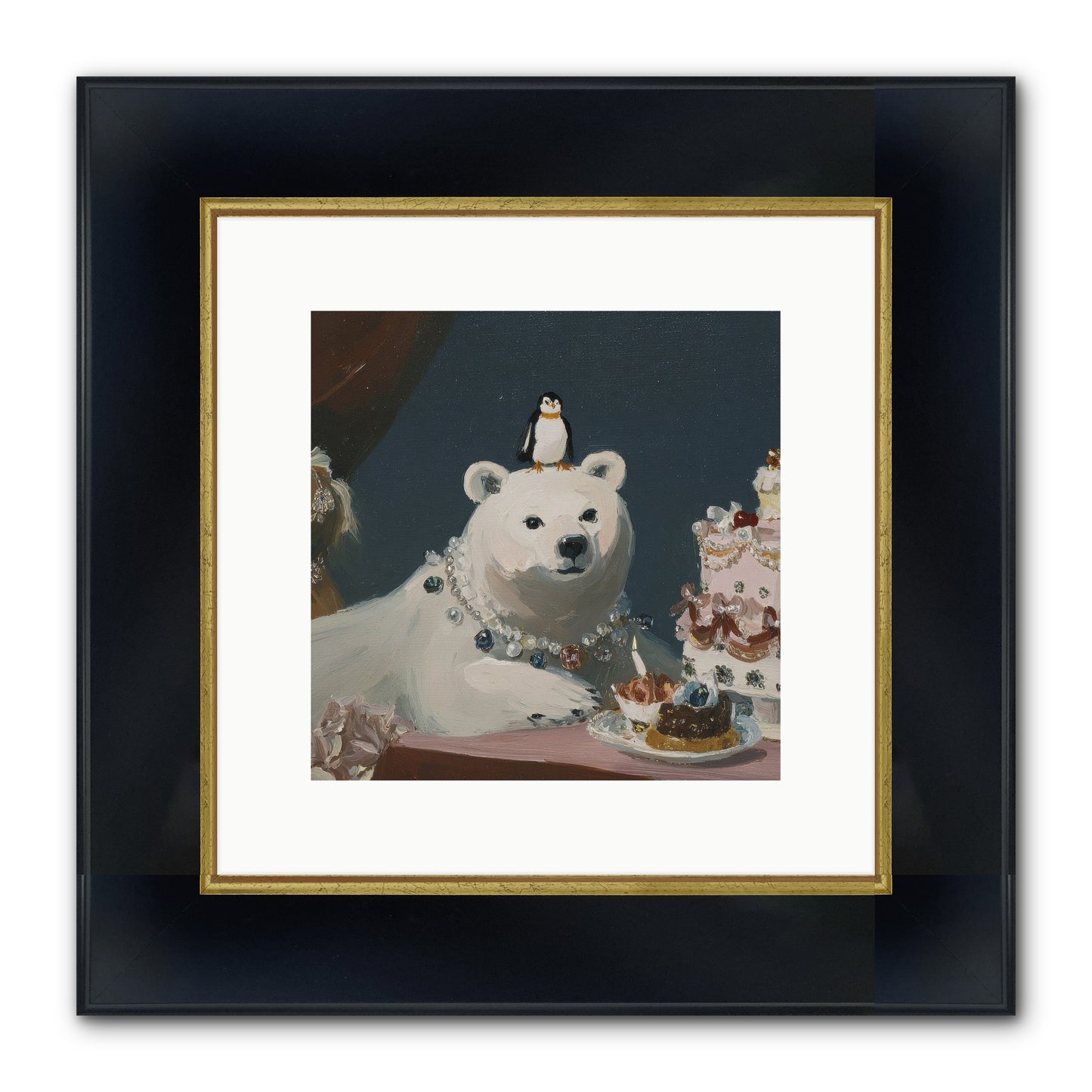 Hearts Written On Clouds Framed Print - Wide Black w/Gold 10x10