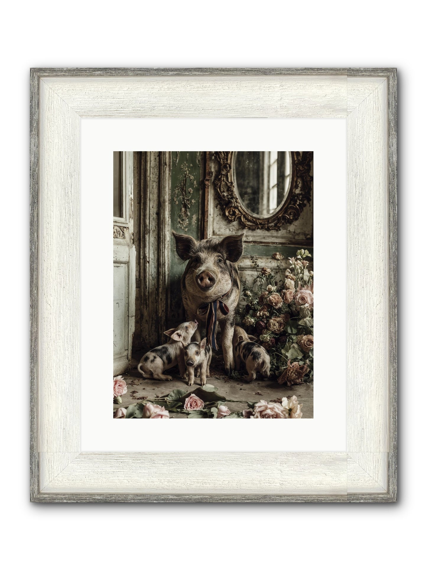 Heartscript Framed Print - Driftwood White 12x16