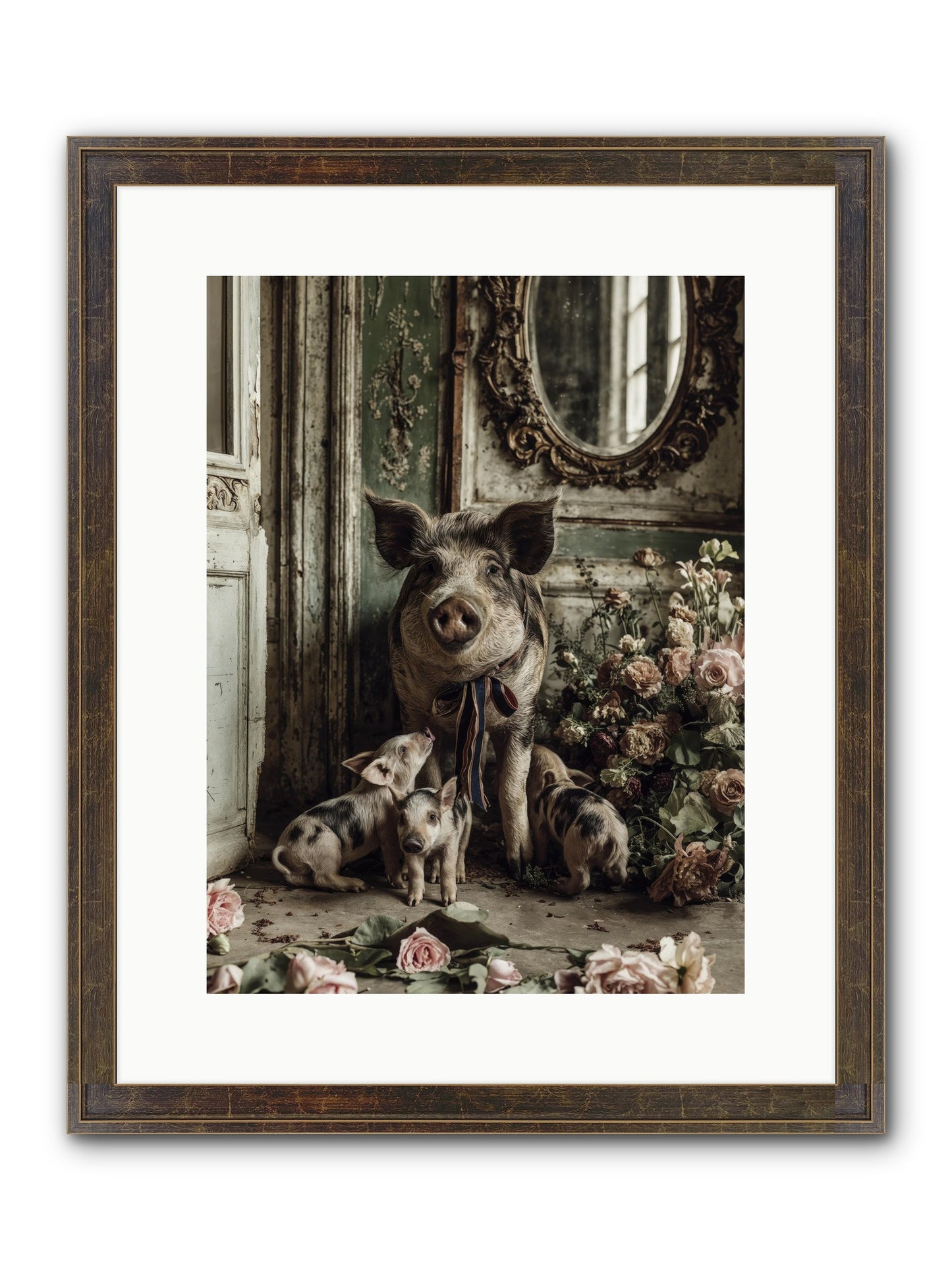 Heartscript Framed Print - Slimwoods Black/Gold 12x16