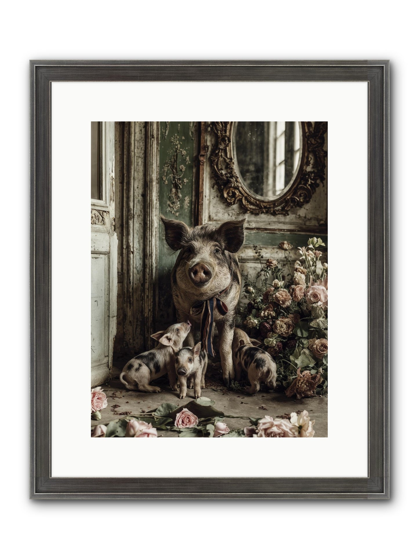 Heartscript Framed Print - Slimwoods Black/Silver 12x16