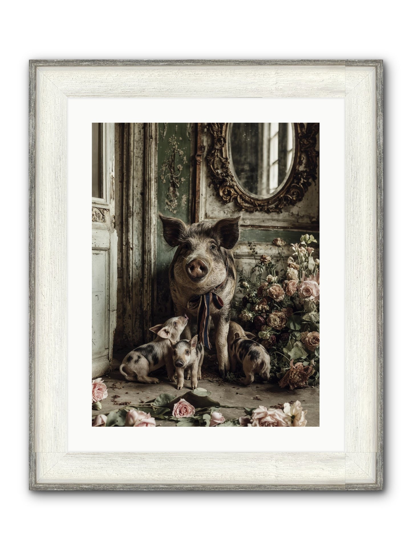 Heartscript Framed Print - Driftwood White 18x24