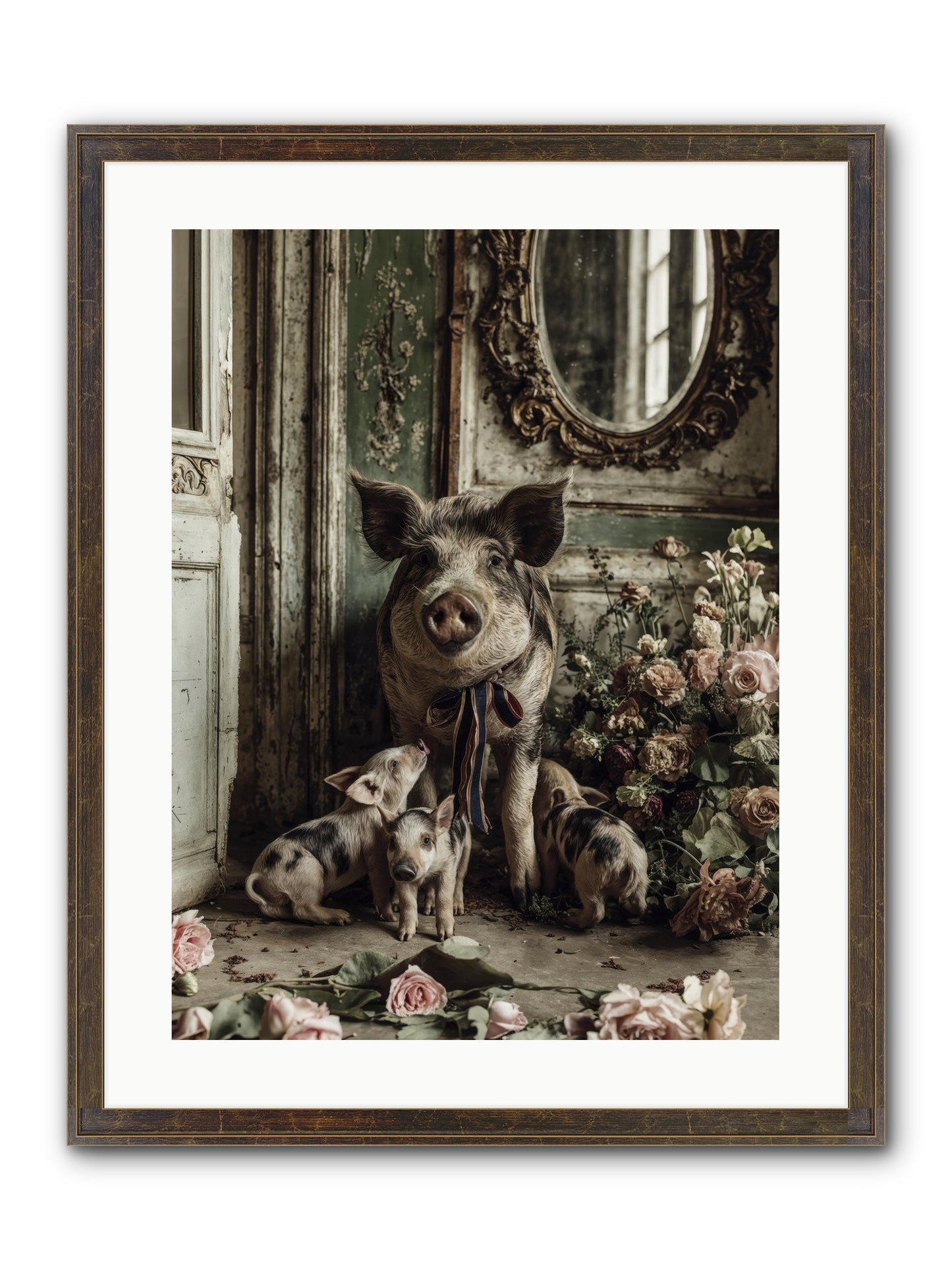 Heartscript Framed Print - Slimwoods Black/Gold 18x24