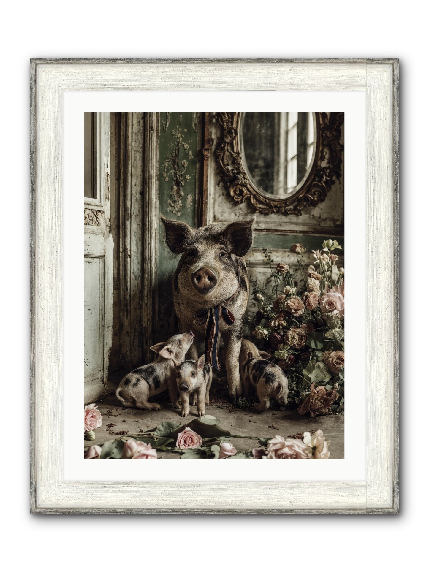 Heartscript Framed Print - Driftwood White 24x32