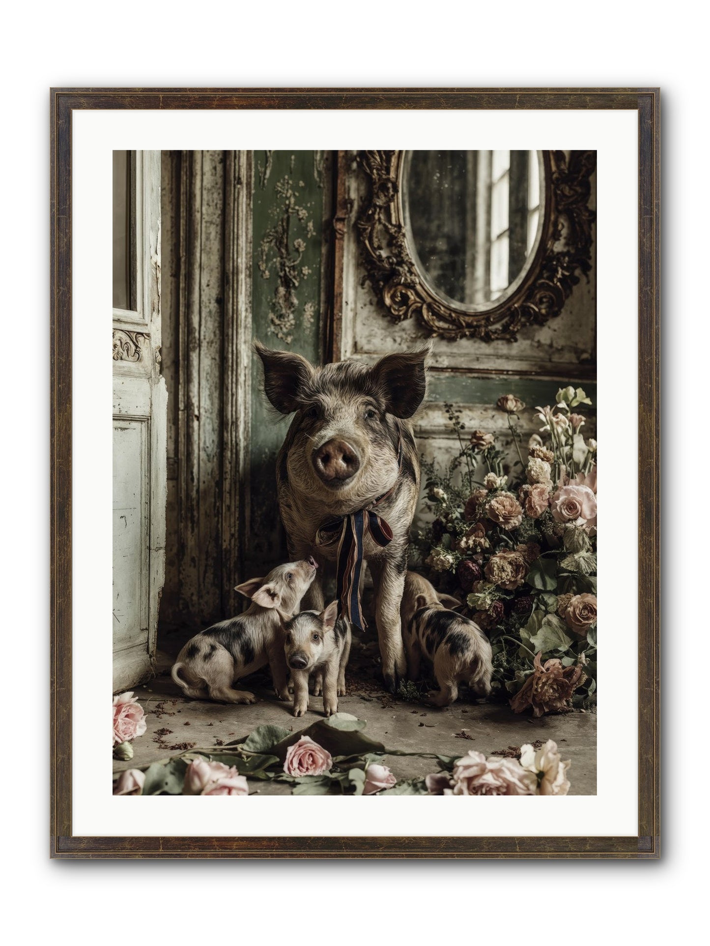Heartscript Framed Print - Slimwoods Black/Gold 24x32