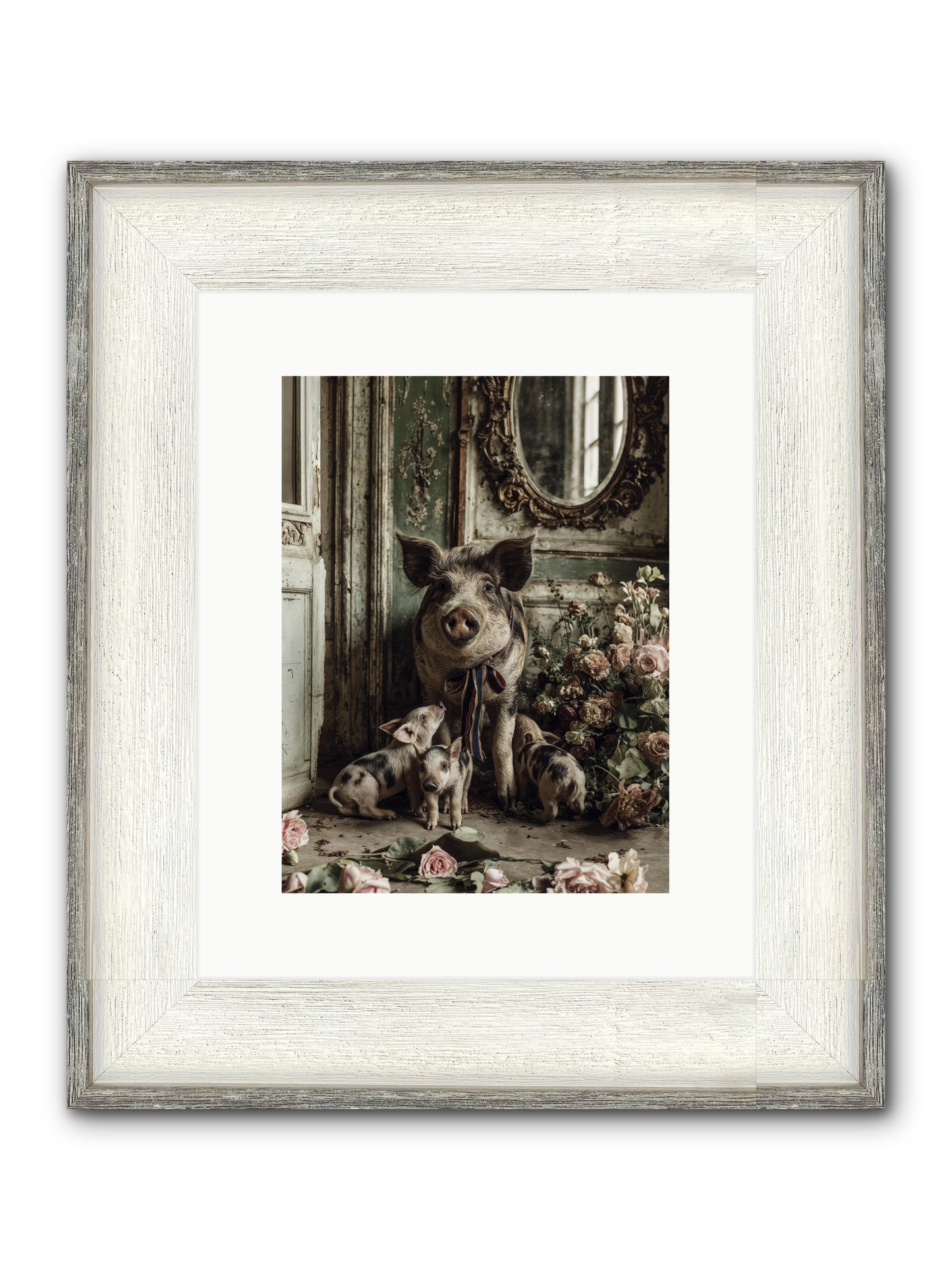 Heartscript Framed Print - Driftwood White 9x12
