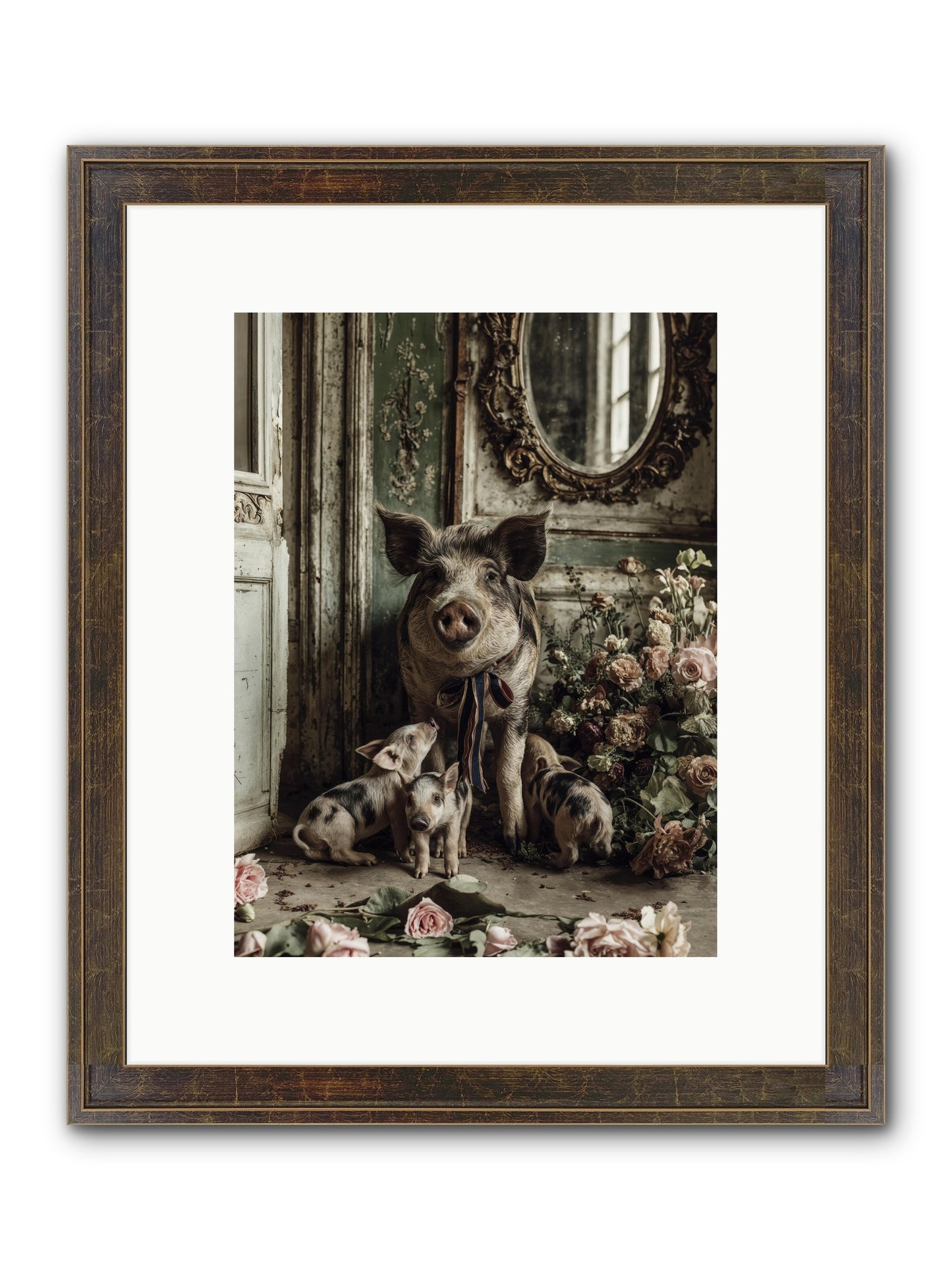 Heartscript Framed Print - Slimwoods Black/Gold 9x12