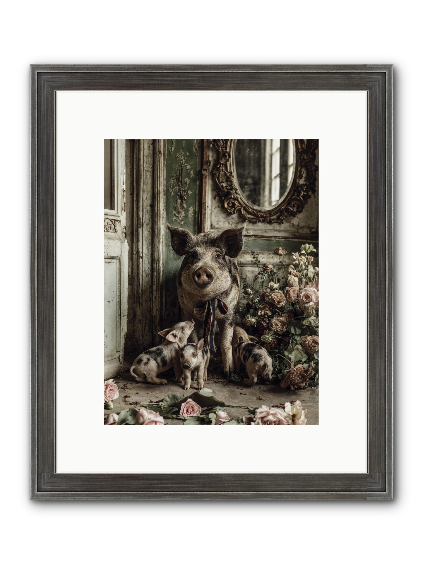 Heartscript Framed Print - Slimwoods Black/Silver 9x12