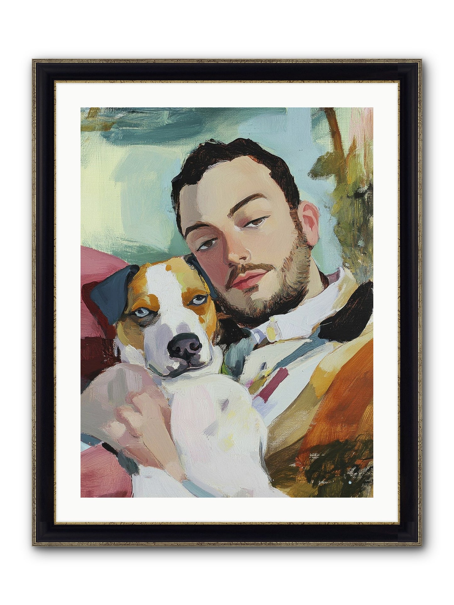 Heartstrings Entwined Framed Print - Black & Gold 24x32