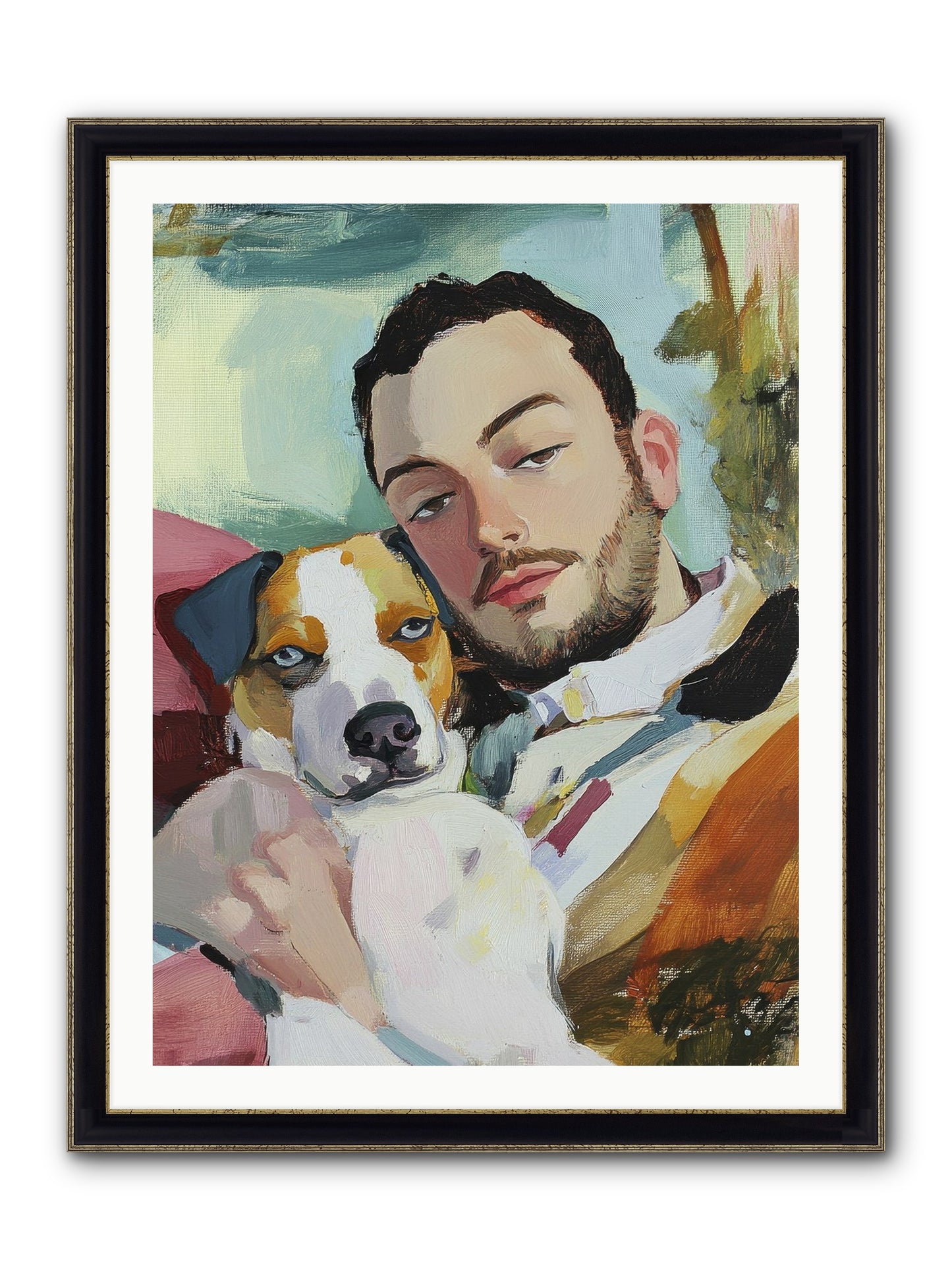 Heartstrings Entwined Framed Print - Black & Gold 30x40