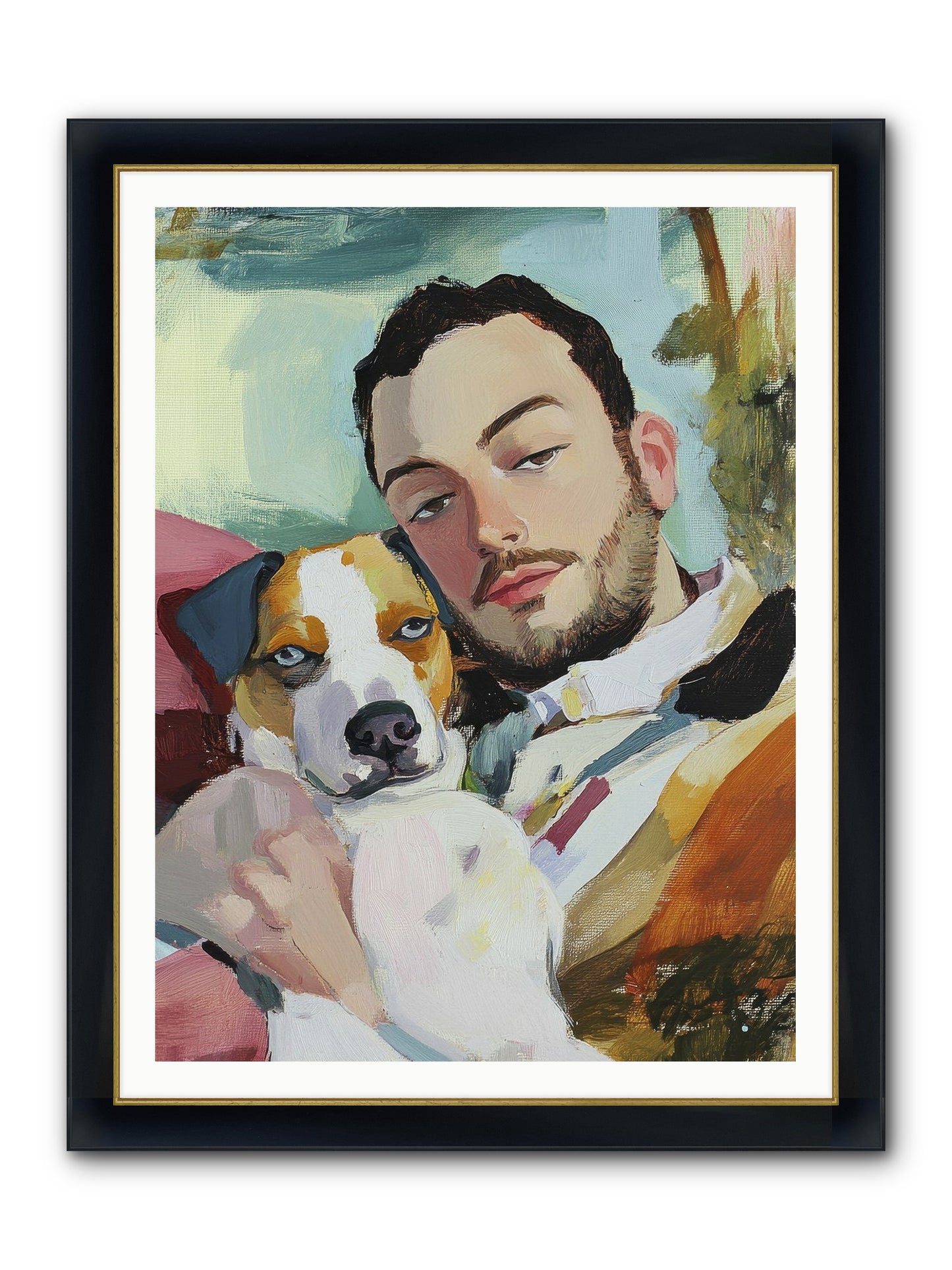 Heartstrings Entwined Framed Print - Wide Black w/Gold 36x48