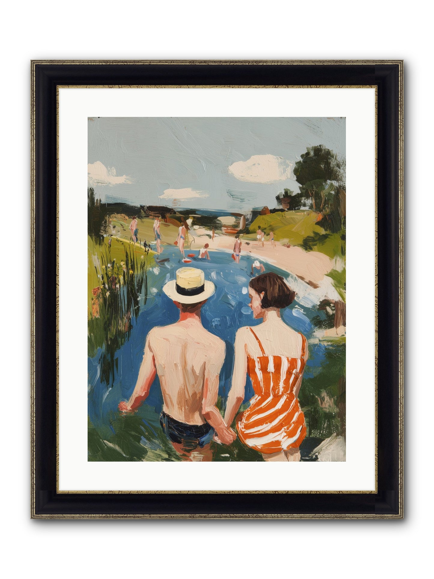 Heat Wave Dreams Framed Print - Black & Gold 18x24
