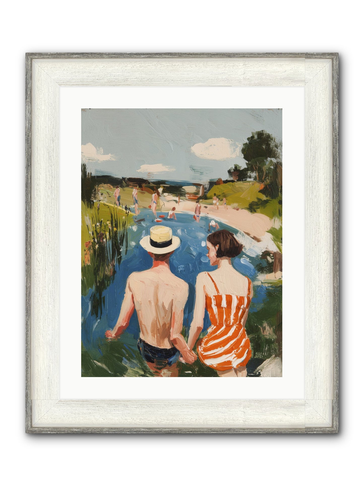 Heat Wave Dreams Framed Print - Driftwood White 18x24