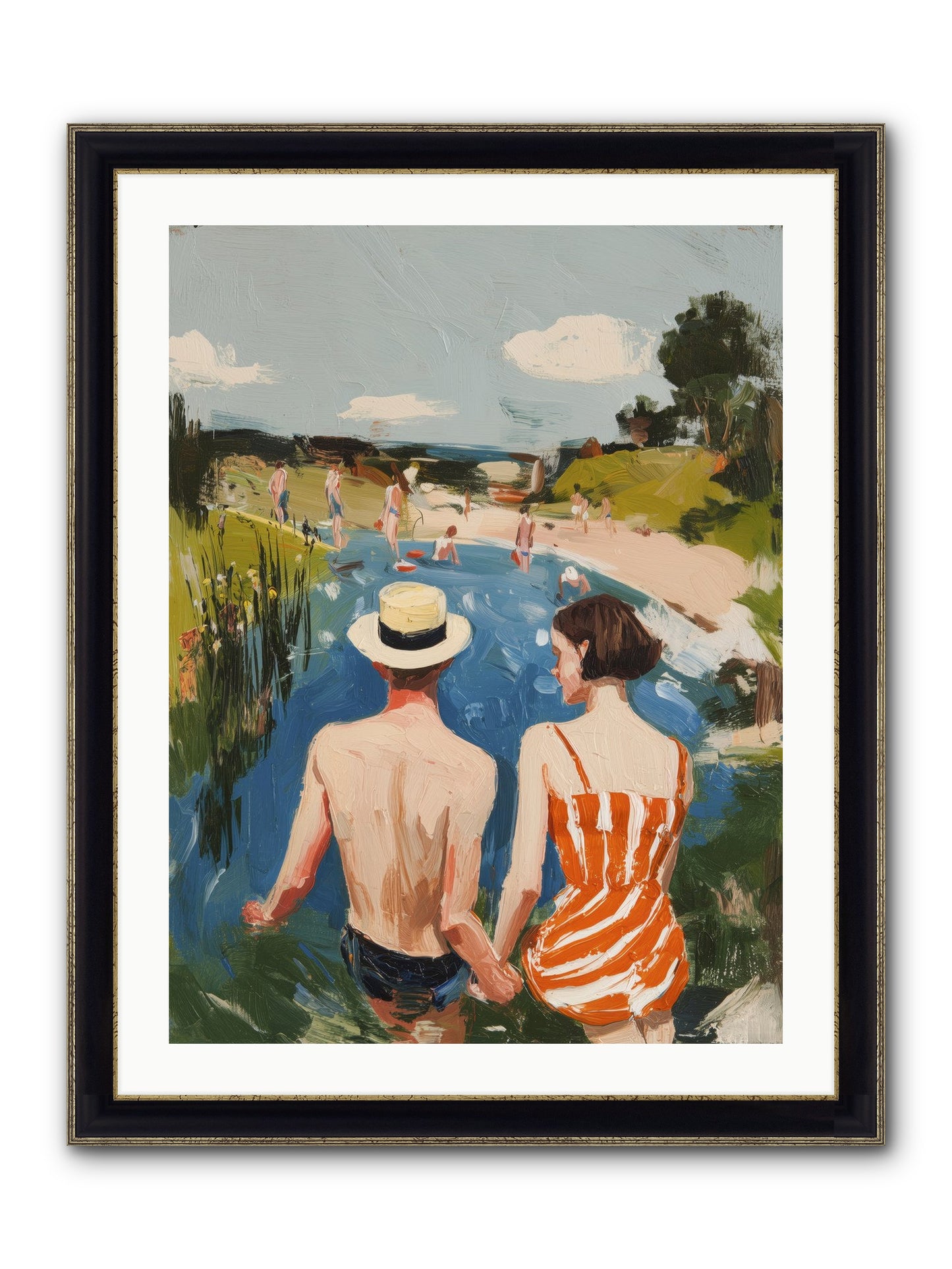 Heat Wave Dreams Framed Print - Black & Gold 24x32