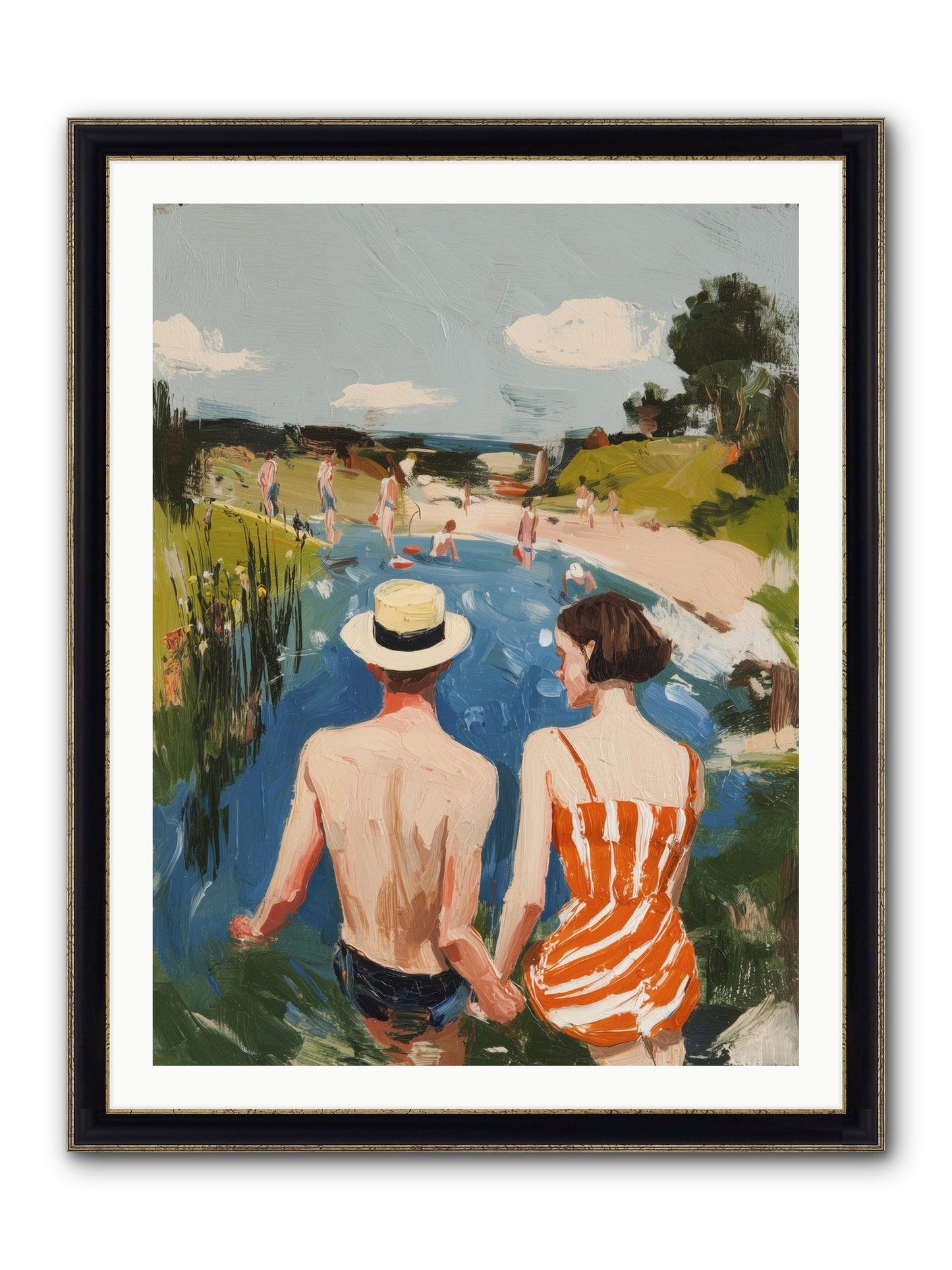 Heat Wave Dreams Framed Print - Black & Gold 30x40