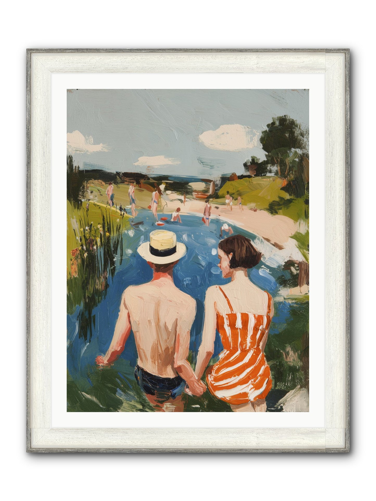 Heat Wave Dreams Framed Print - Driftwood White 30x40