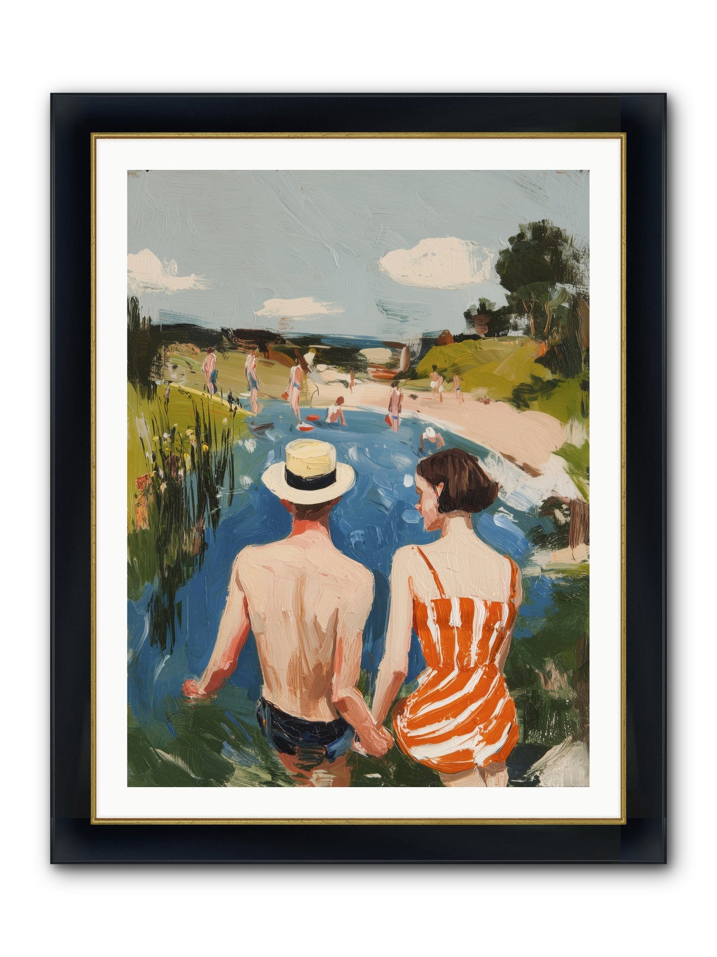 Heat Wave Dreams Framed Print - Wide Black w/Gold 30x40