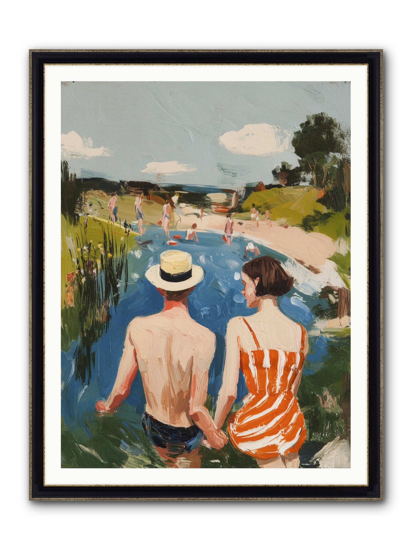 Heat Wave Dreams Framed Print - Black & Gold 36x48