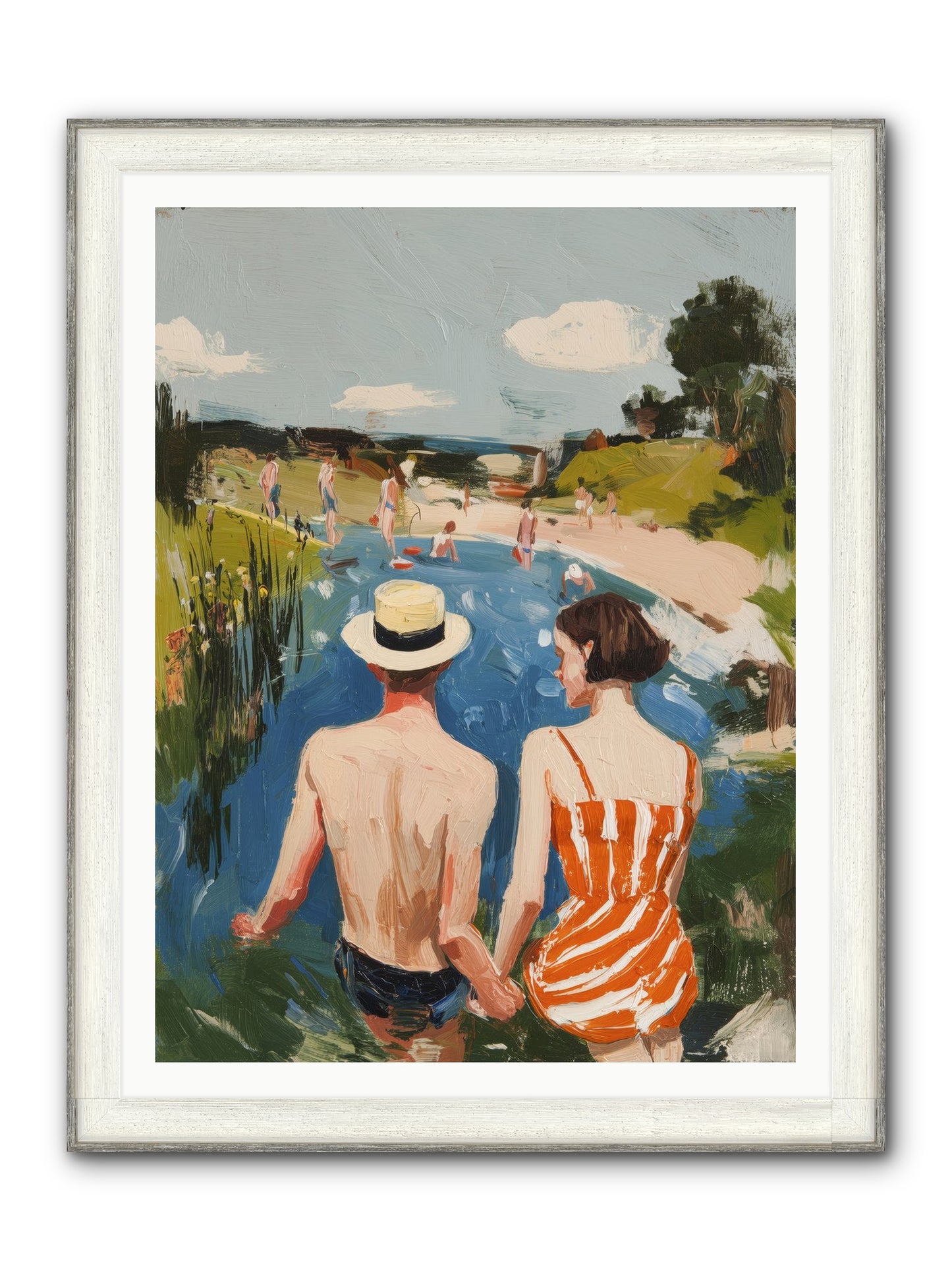 Heat Wave Dreams Framed Print - Driftwood White 36x48