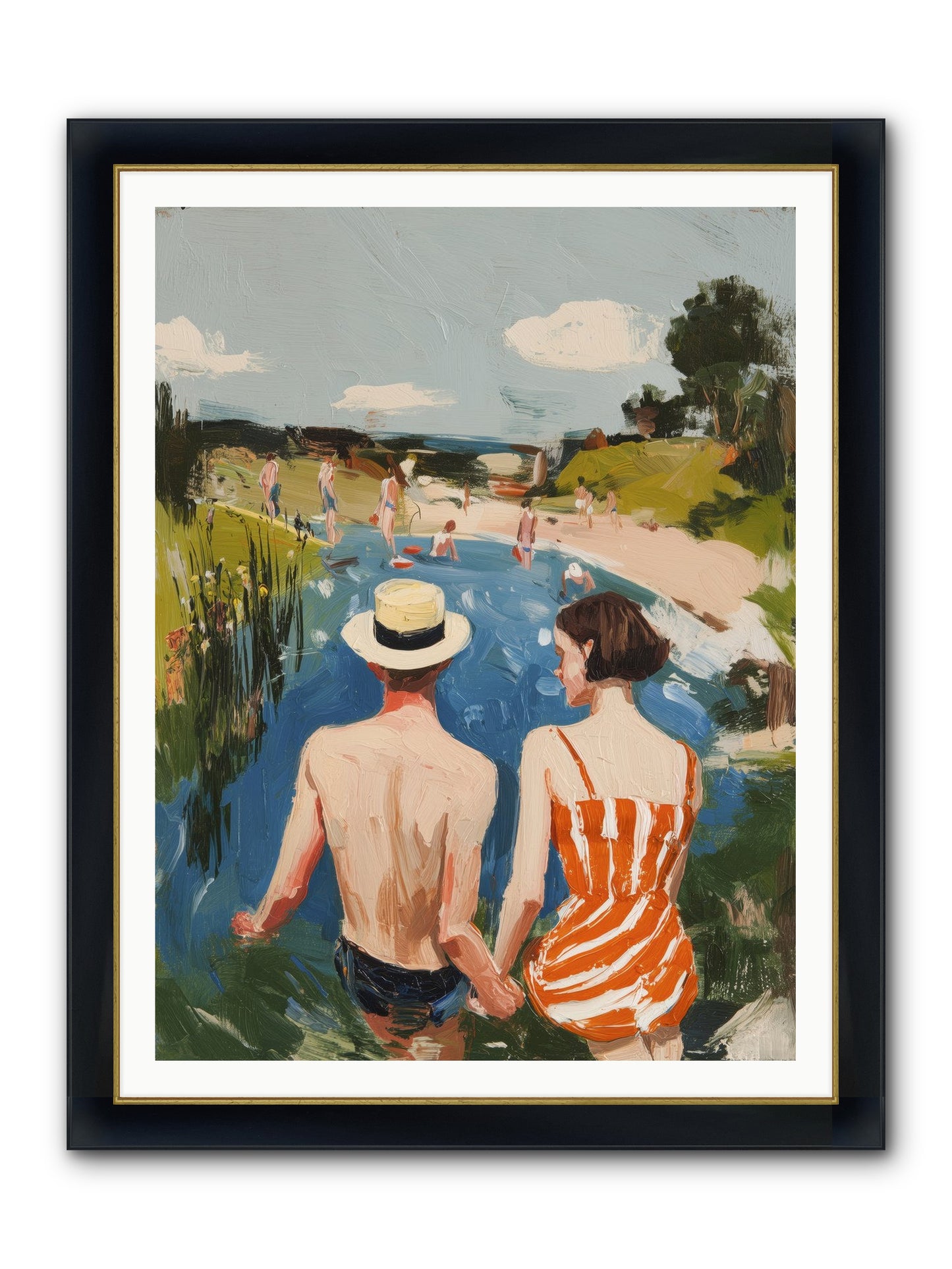 Heat Wave Dreams Framed Print - Wide Black w/Gold 36x48