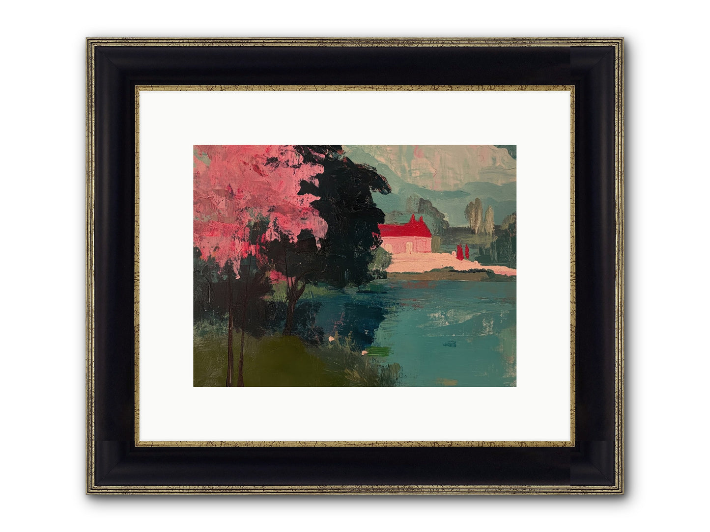 Heather Fields Framed Print - Black & Gold 12x9